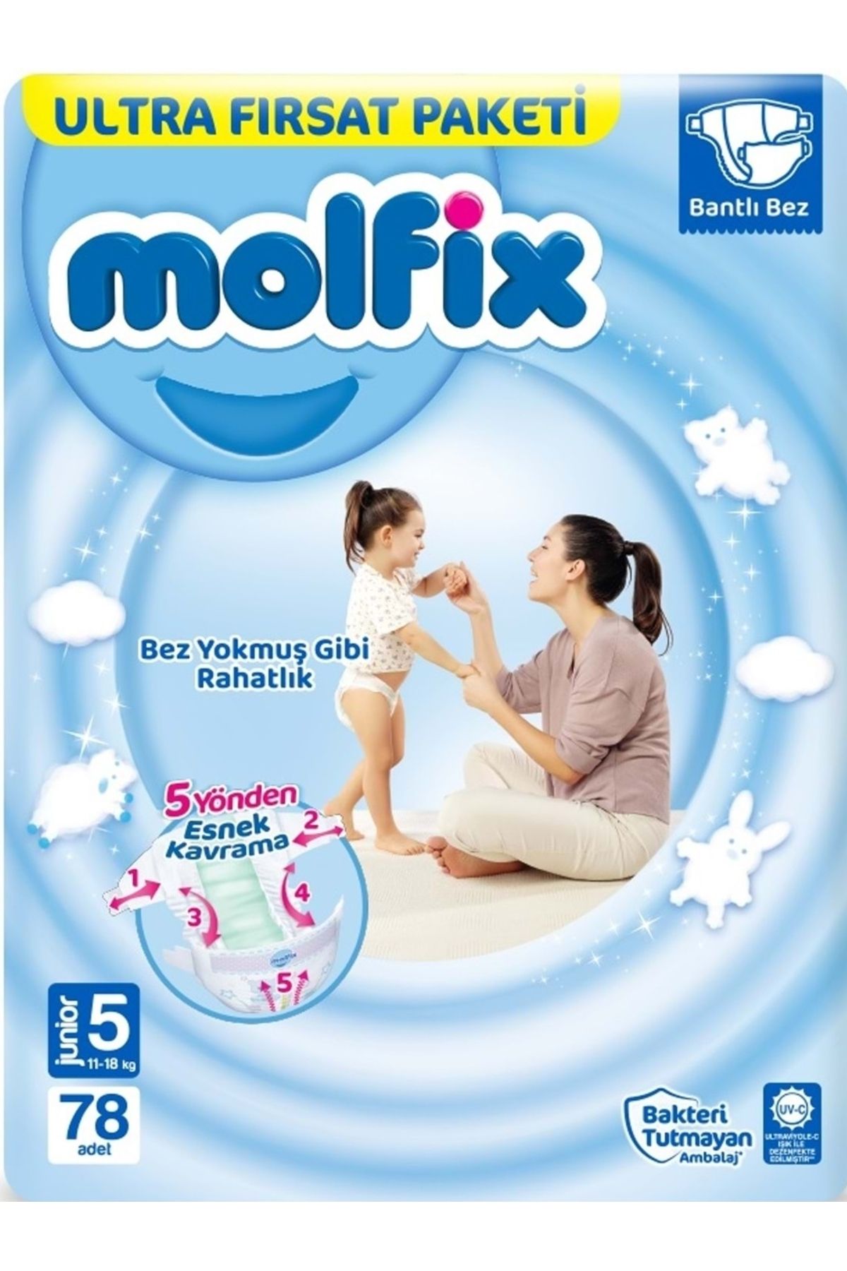 Molfix Bebek Bezi Ultra Fırsat Paketi Junior 5 No 78 Li