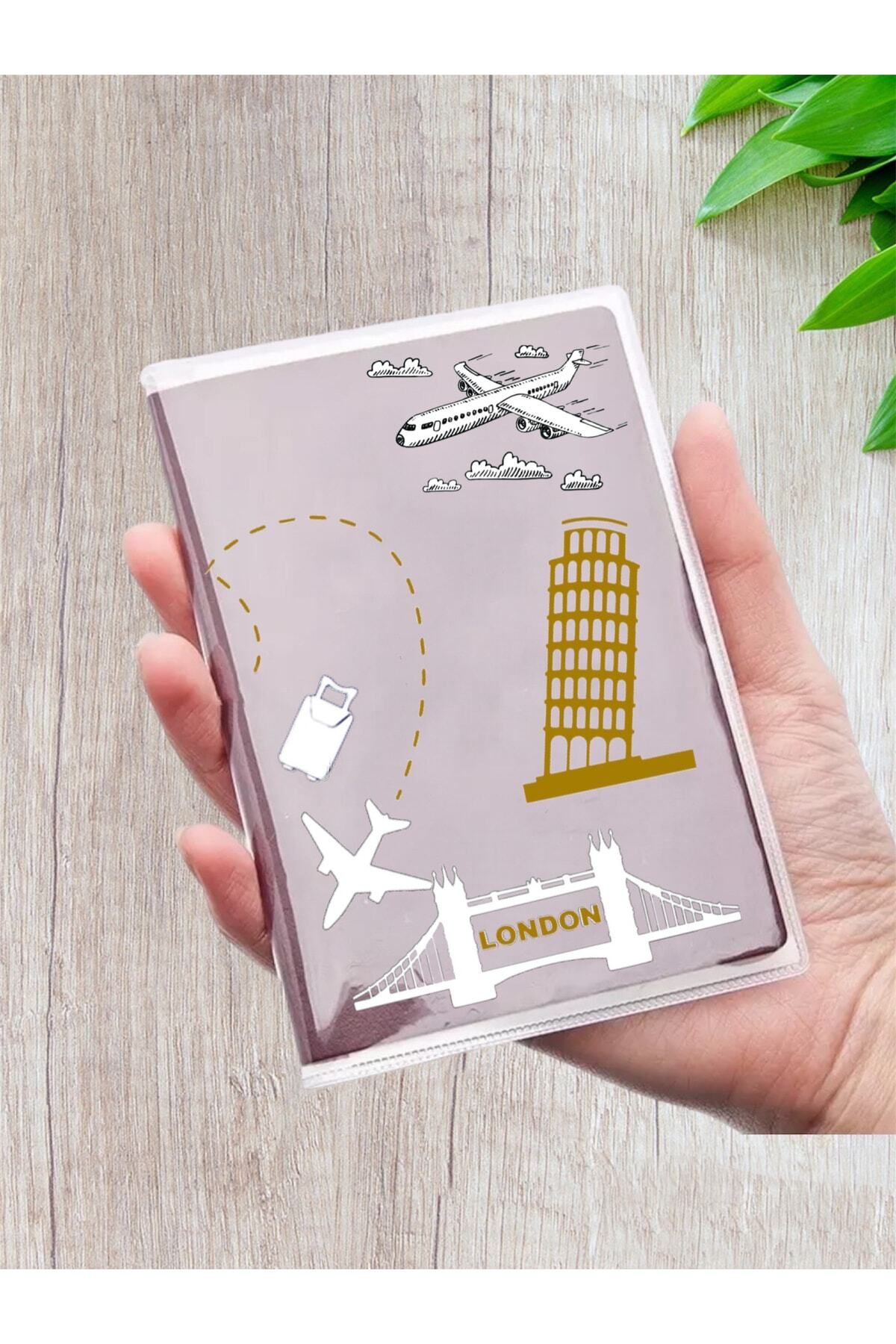 Gempo Preminyum Şeffaf Desenli Pasaport Kabı Pasaport Kılıfı Lüks Pasaportluk