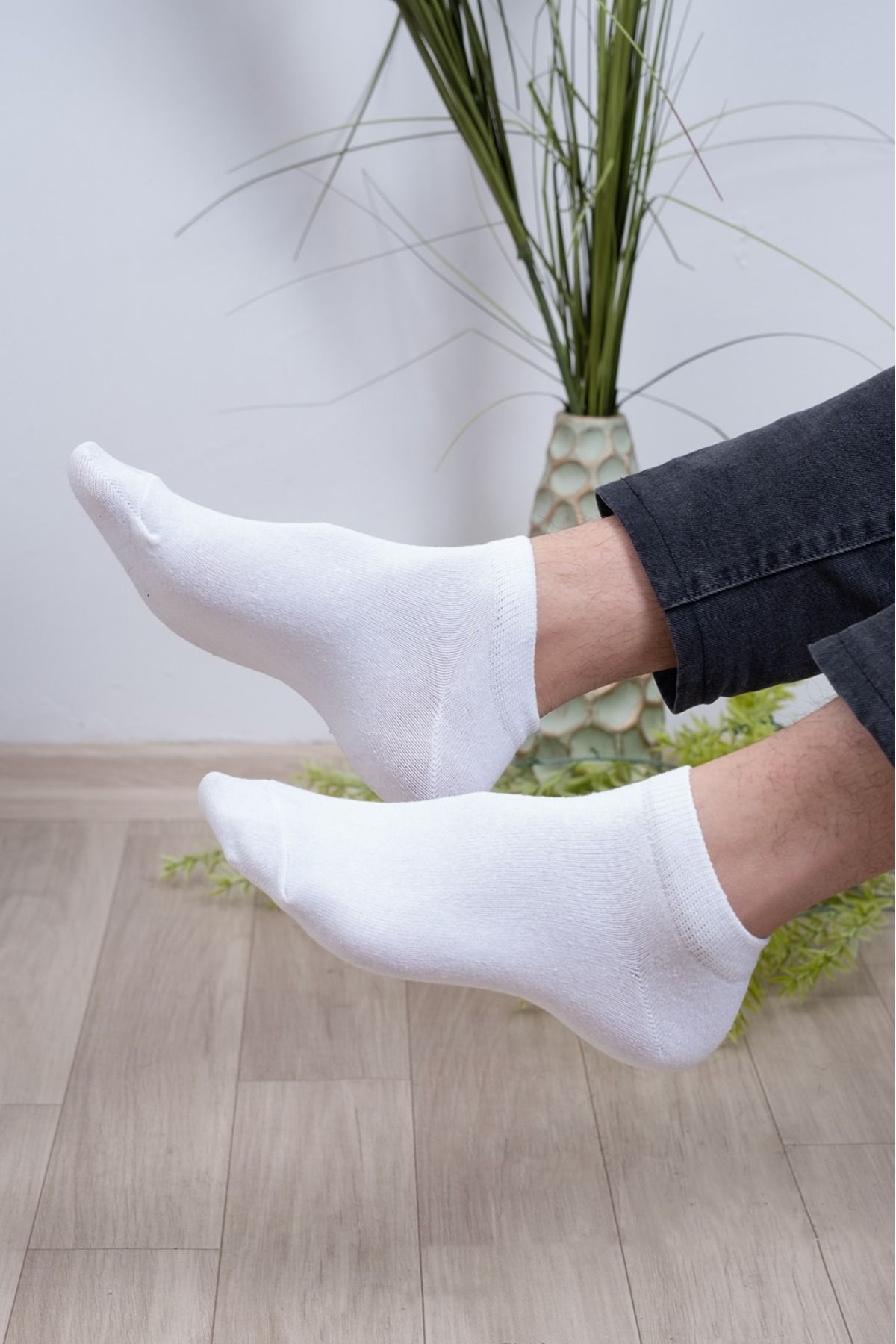 HİTRA Hitra Tekstil 6'lı Beyaz Erkek Patik Çorap