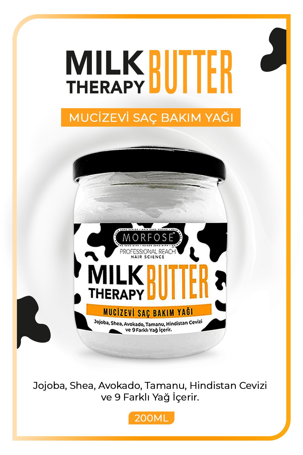 Morfose Milk Therapy Butter Oil Mucizevi Saç Bakım Kremi 200 ml -saç Dökülmesi Önleyici, Besleyici, Onarıcı