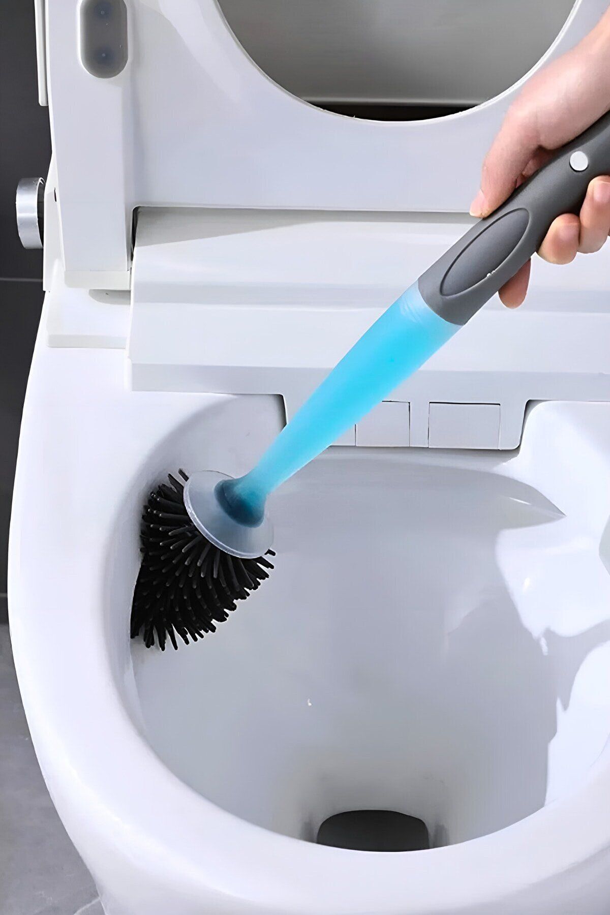 TFP Home Lüx Büyük Boy Özel Tasarım Deterjan Hazneli Silikon Tuvalet Fırçası