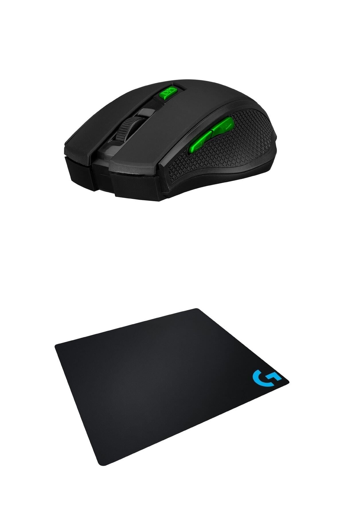 Everest Smw-777 Usb Siyah 2.4ghz Optik Wireless Mouse + Logitech Gaming Mouse Pad