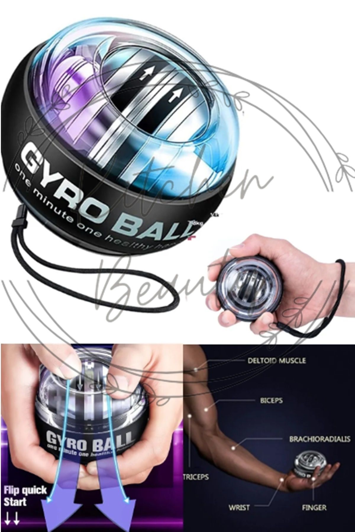 Kitchen Beauty Gyro Ball El Bilek Ve Kol Geliştirici Kavrama Güçlendirici Damar Belirginleştirici Kol Kuvvet