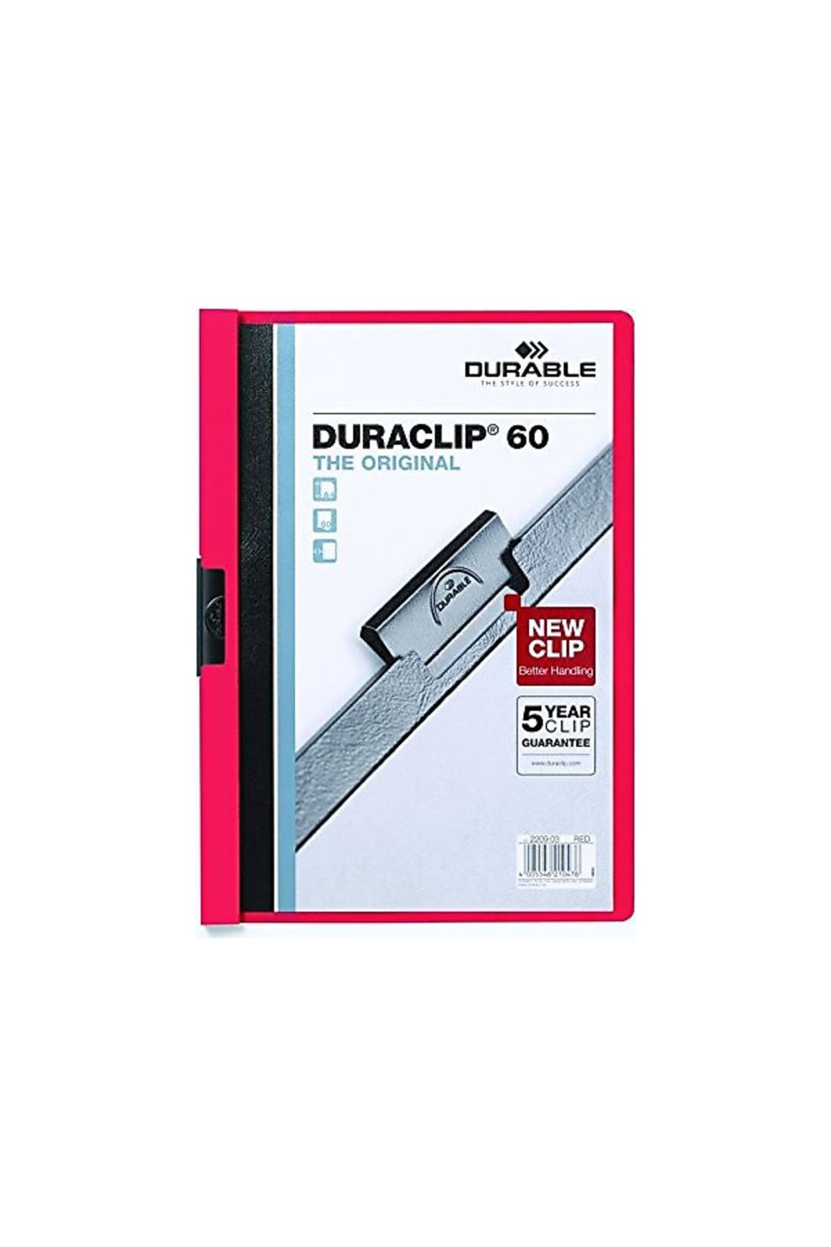 Dağtaş Kırtasiye Durable 2209 Duraclip 60 25 Sayfa Kapasiteli Sıkıştırmalı Dosya Kırmızı Renk