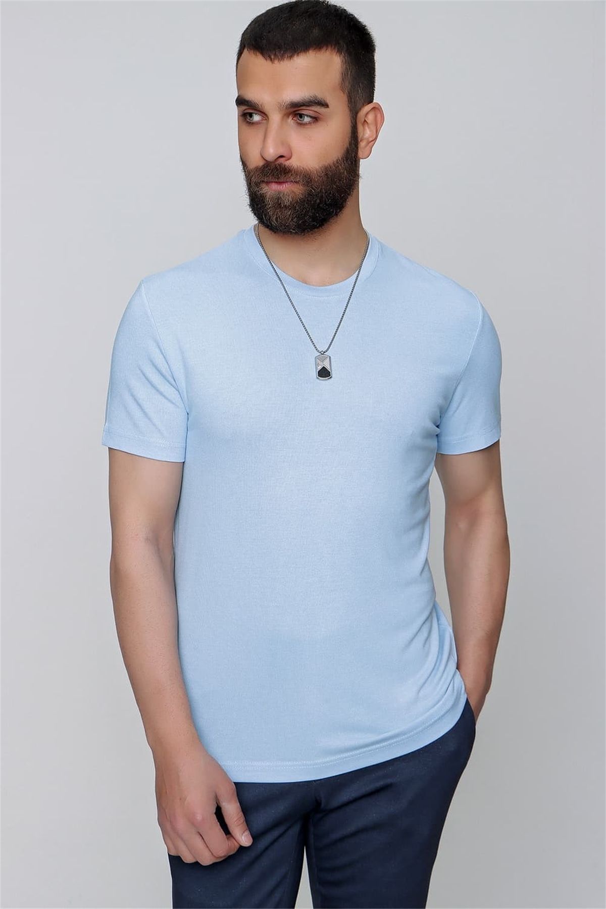 Efor Ts 823 Slim Fit Mavi Spor T-shirt