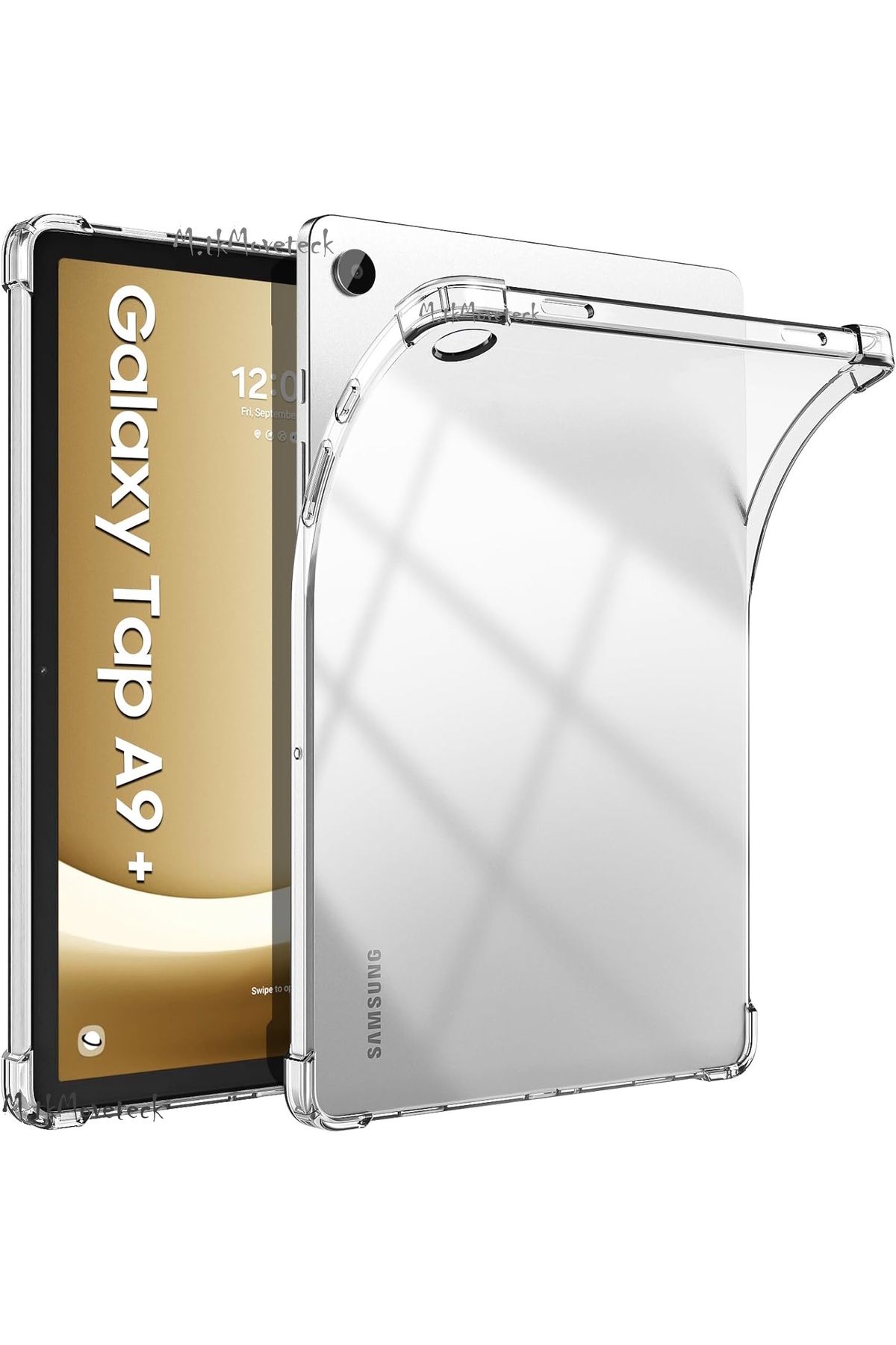 m.tk moveteck Samsung Galaxy Tab A9 Plus Tablet Kılıfı Köşe Korumalı Antishock Şeffaf Silikon Sm-x210 X213