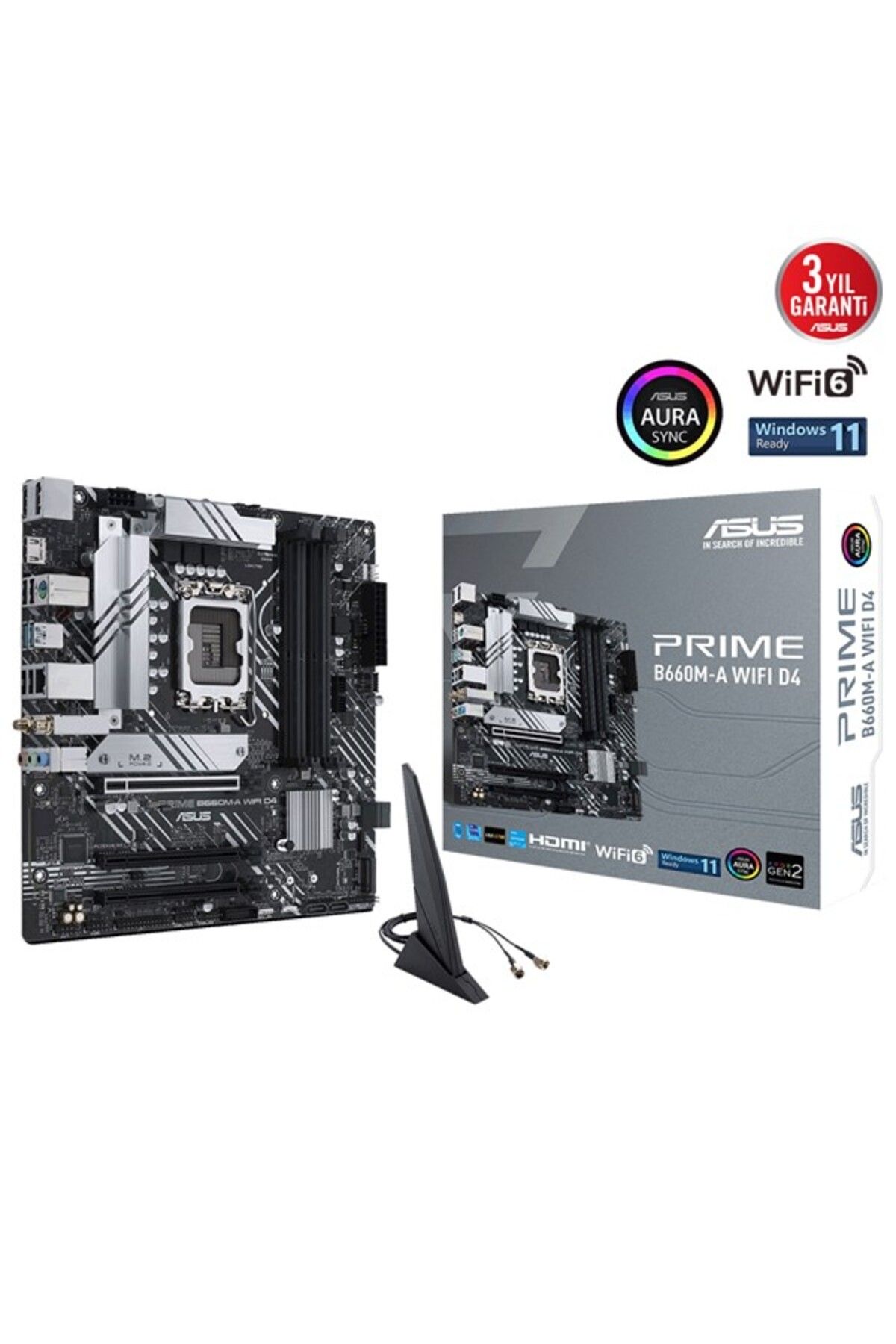 ASUS PRIME PRIME B660M-A WIFI D4 DDR4 M2 PCIe NVME HDMI DP PCIe 16X v4.0 1700p mATX