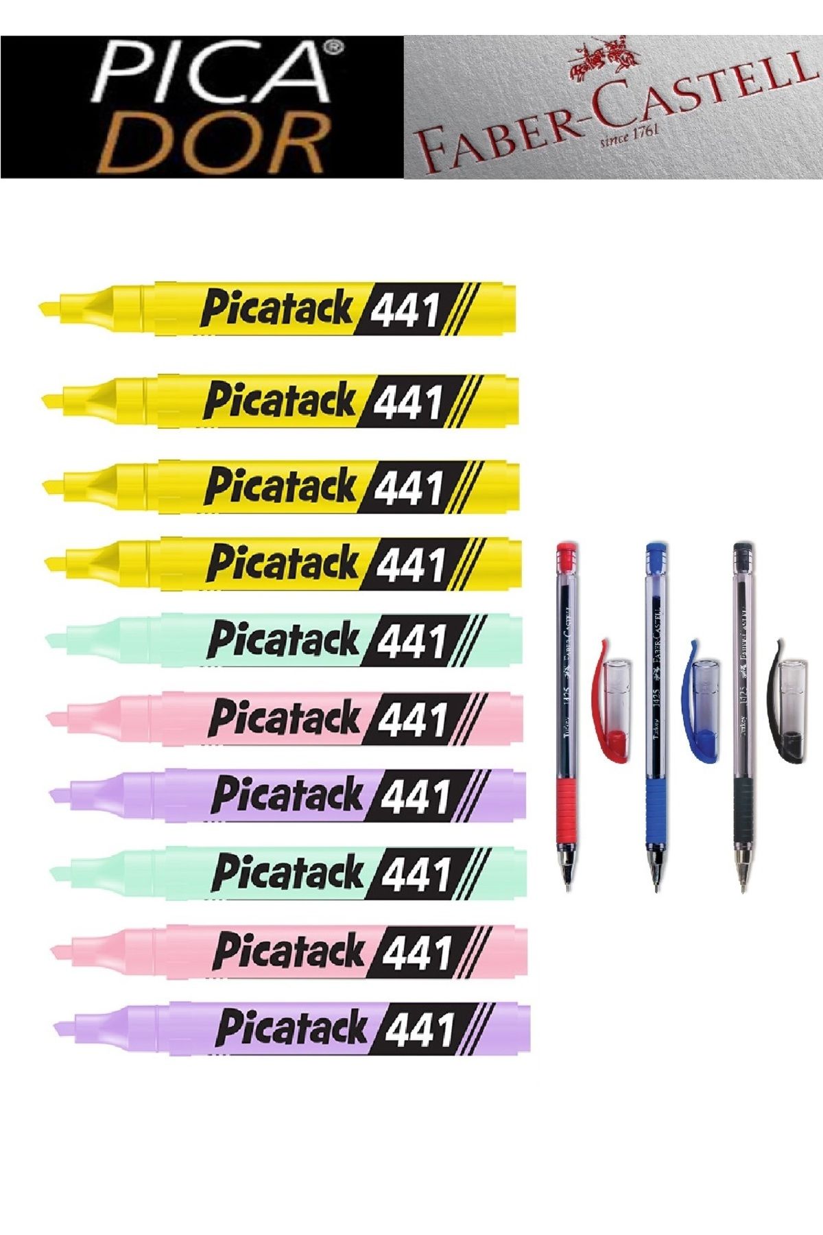 Picador Picatack 441 Fosforlu Kalem KarmaOfis Set 1