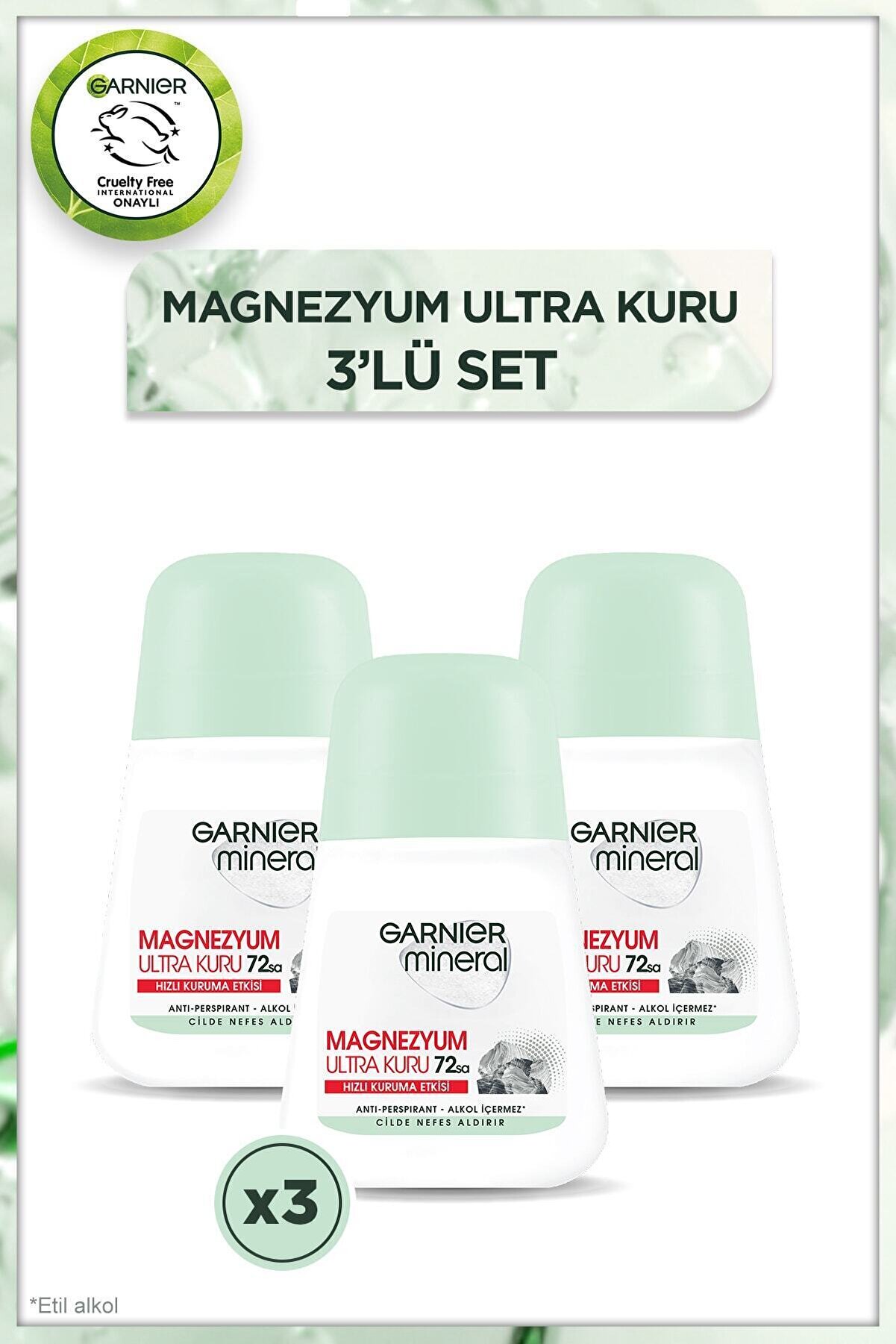 Garnier 3'lü Garnier Mineral Magnezyum Ultra Kuru Roll-On Kadın Deodorant Seti