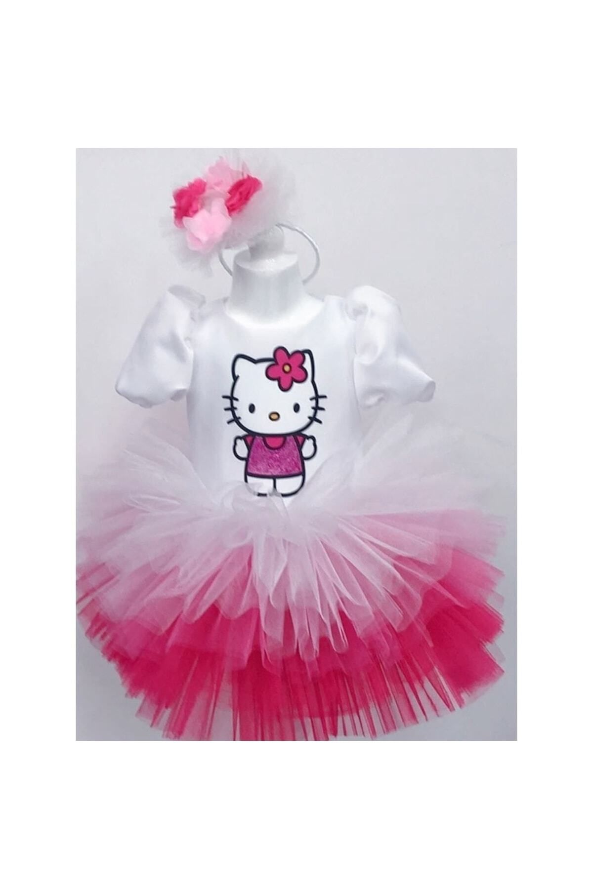 YAĞMUR KOStütüM Hello Kitty Baskılı Çocuk Bebek Doğumgünü Elbise Parti Kostüm