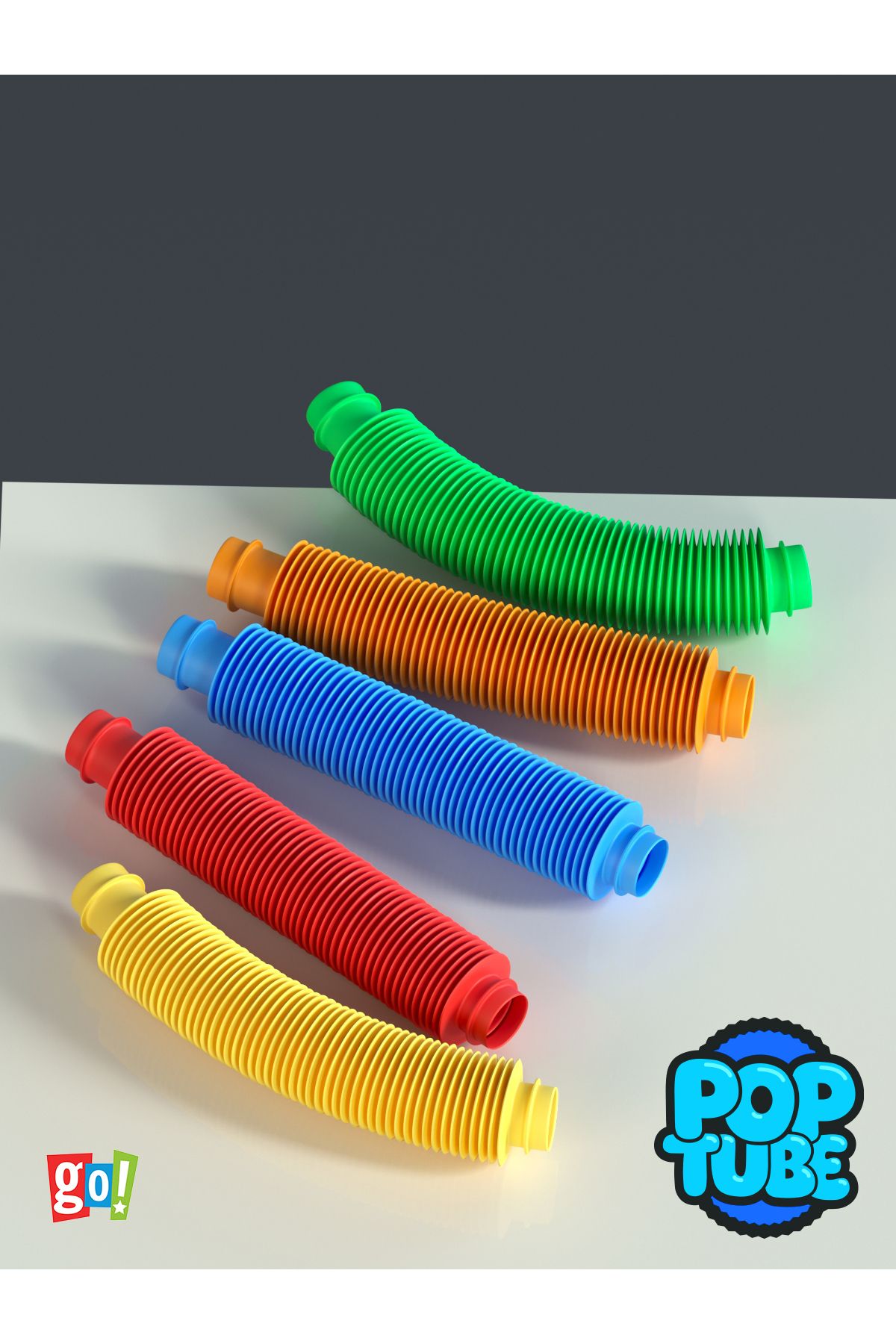 Go Toys 5 Adet Pop Tube Duyusal Strec Boru Oyuncak Zihinsel Eğitici Oyuncak Poptube Vakum Molekül