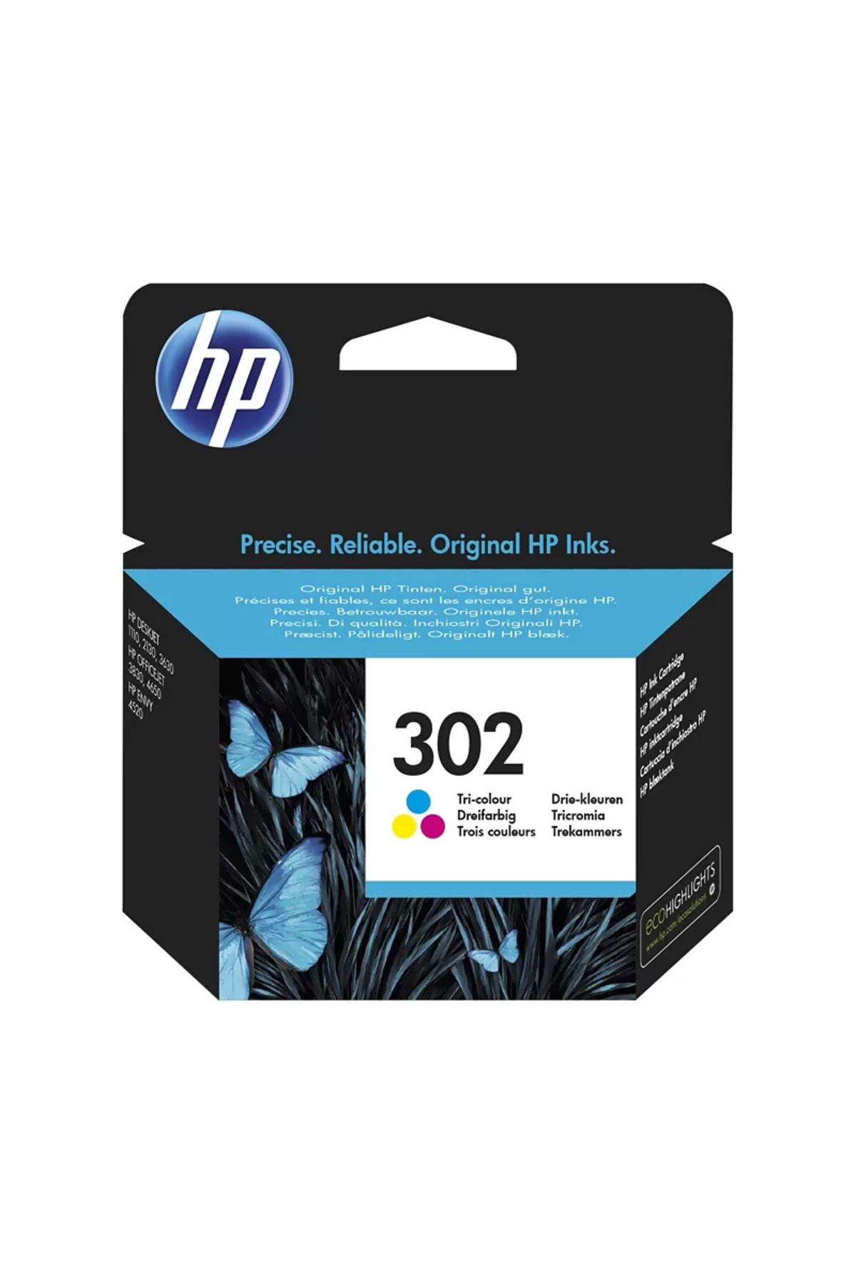 HP F6u65ae 302 3 Renk Mürekkep Kartuş 165 Sayfa (1110 2130 3630)