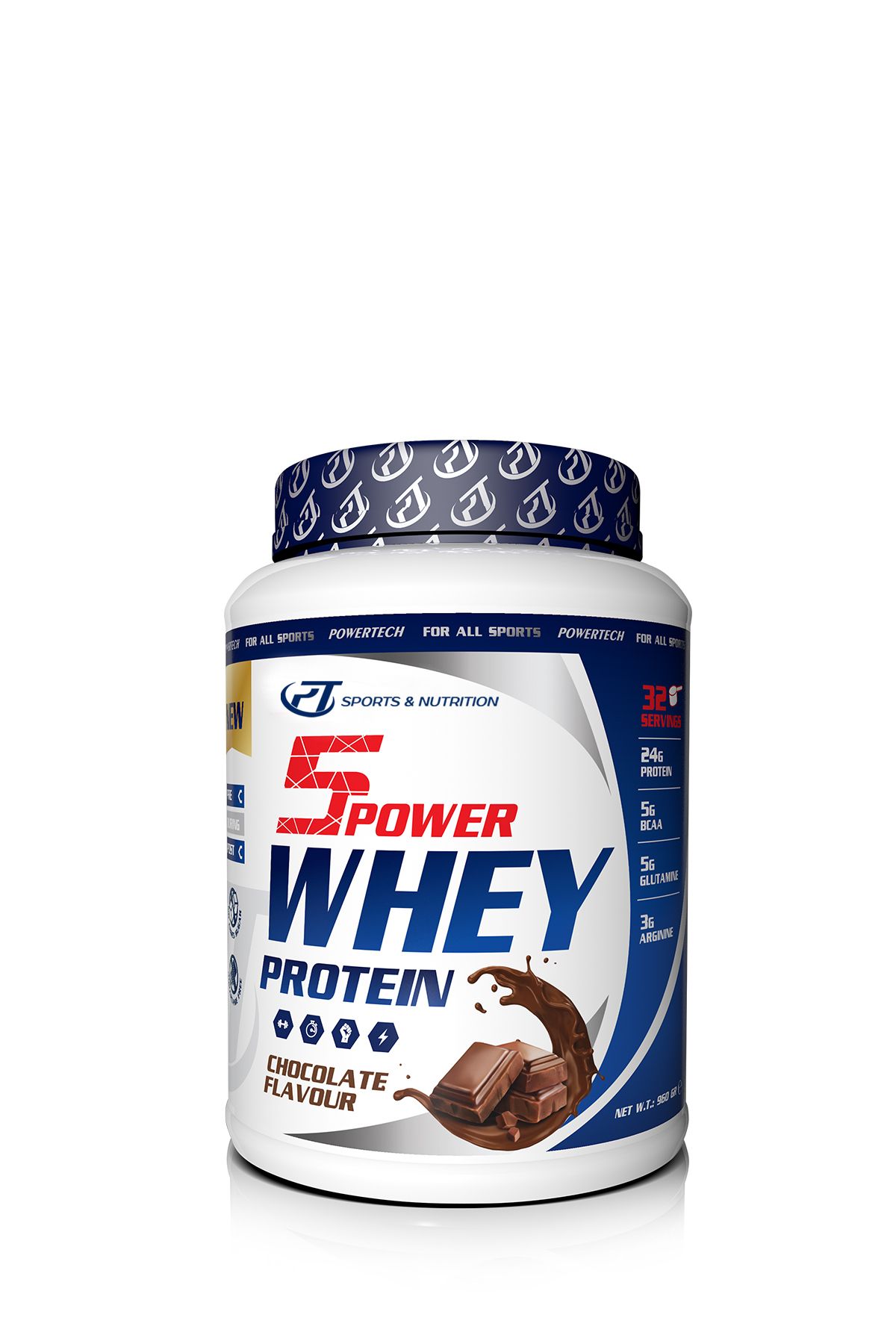 POWERTECH 5Power Whey Protein 960 Gr Çikolata Aromalı Protein Tozu