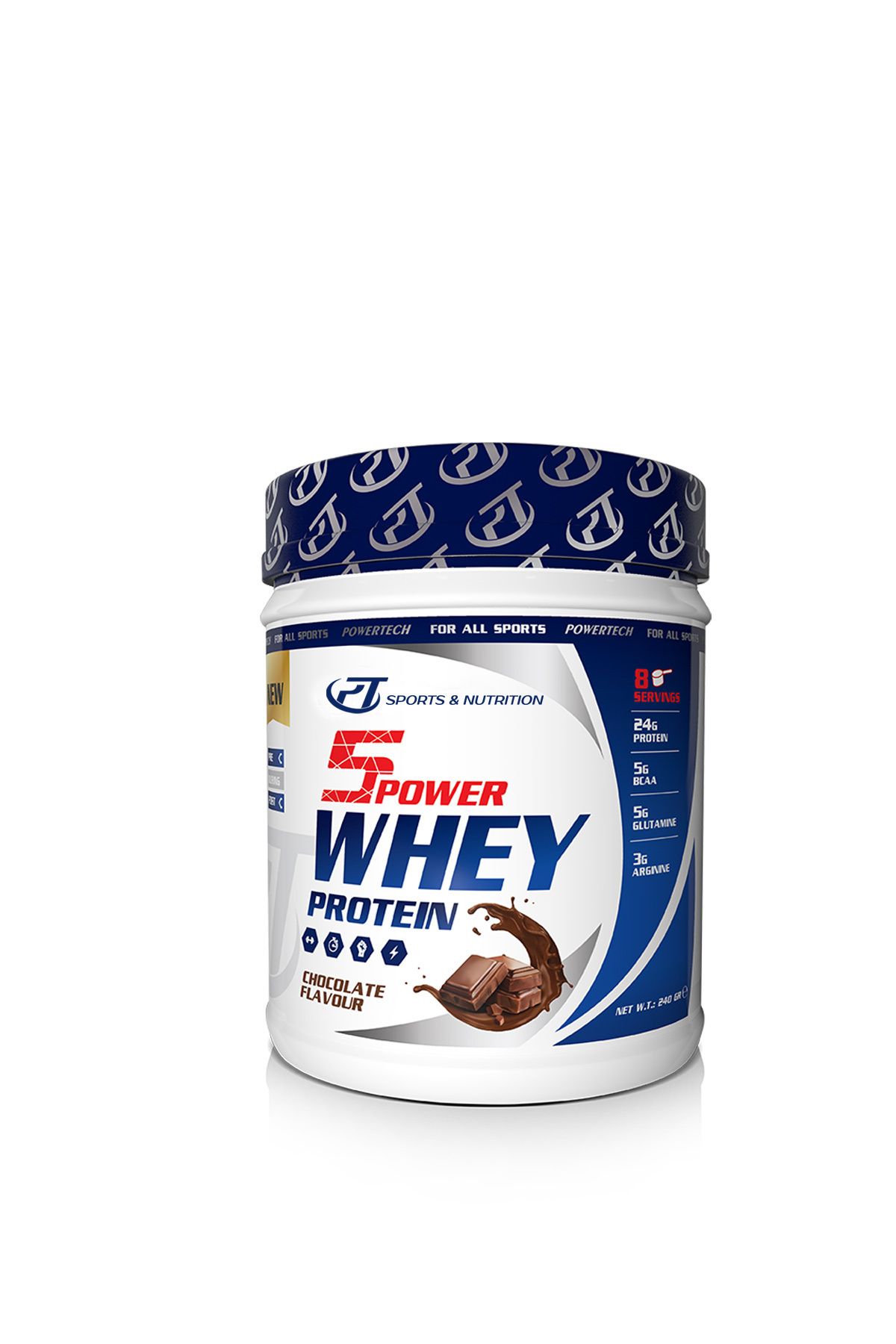 POWERTECH 5Power Whey Protein 240g Çikolata Aromalı Protein Tozu