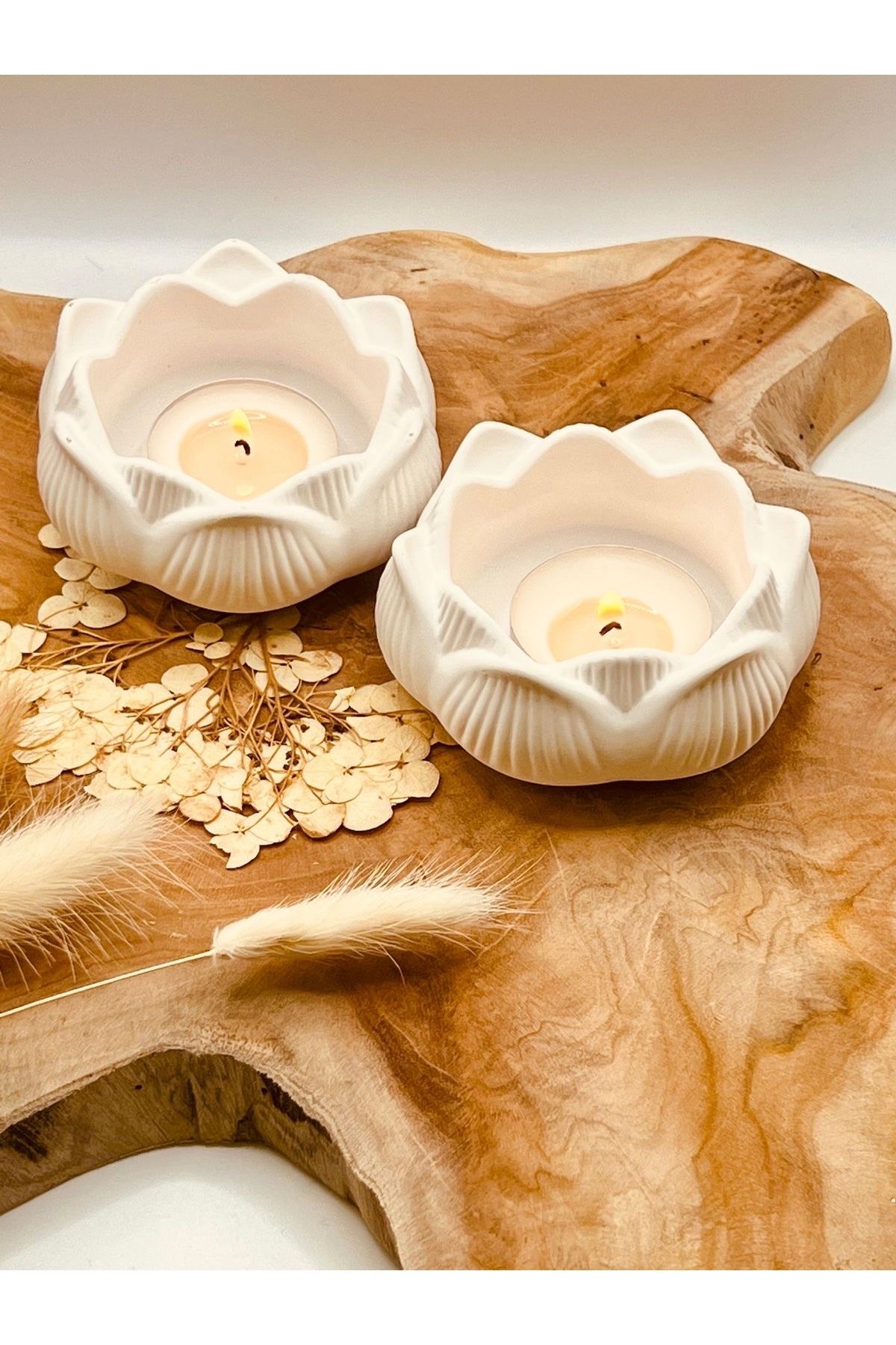 homeartplus Dekoratif Lotus Tealight mumluk 2 li Set