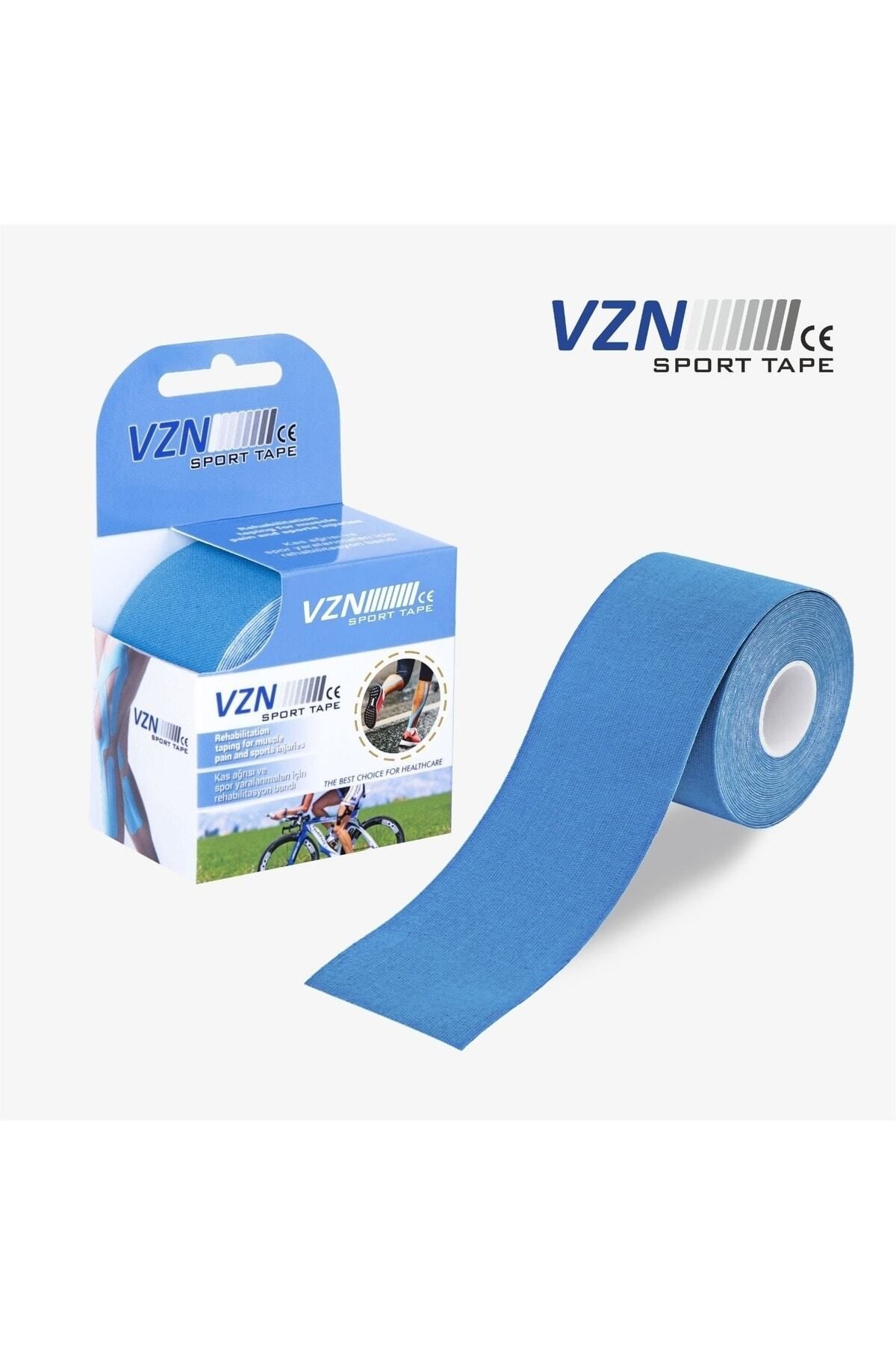 VZN Sport Tape Mavi Renk Kinesio Ağrı Bandı 5 Metre X 5 Cm