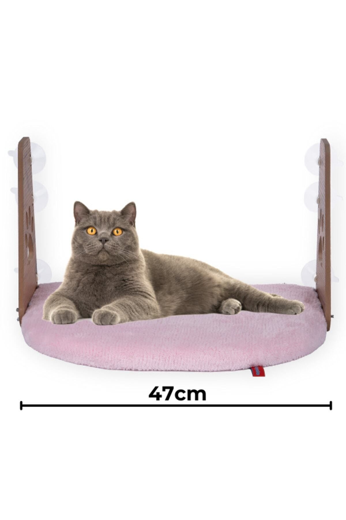 PUGALO Cam Yatağı Vantuzlu Kedi Cam Yatağı Vantuzlu Yatak Pembe