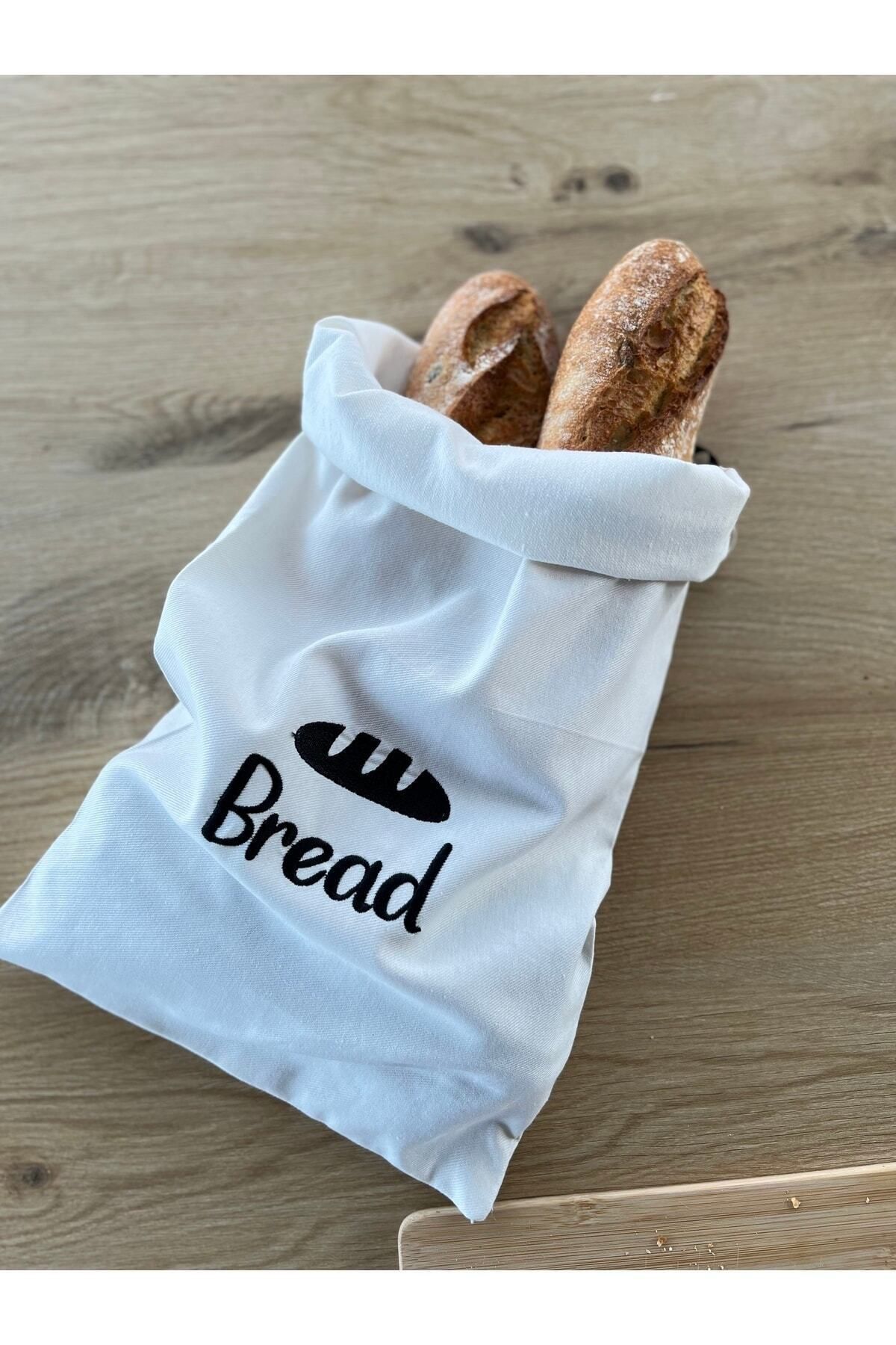 Hanles Bread Nakış Işlemeli Doğal Kumaş Ekmek Saklama Kesesi Ekmeklik Çok Amaçlı Kese