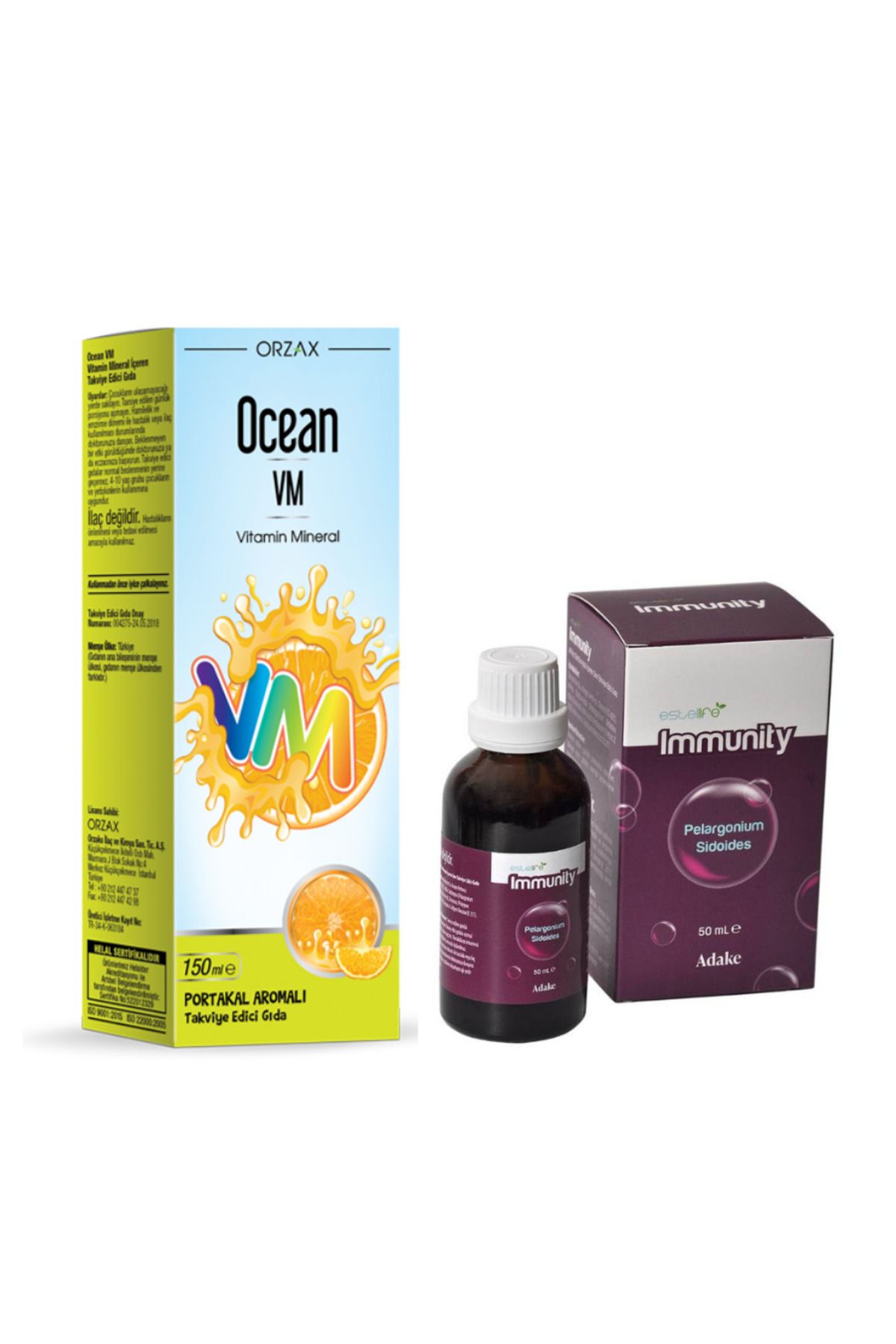 Ocean VM Vitamin Mineral Şurup 150 ml-Immunity Bağışıklık Güçlendirici 50 ml