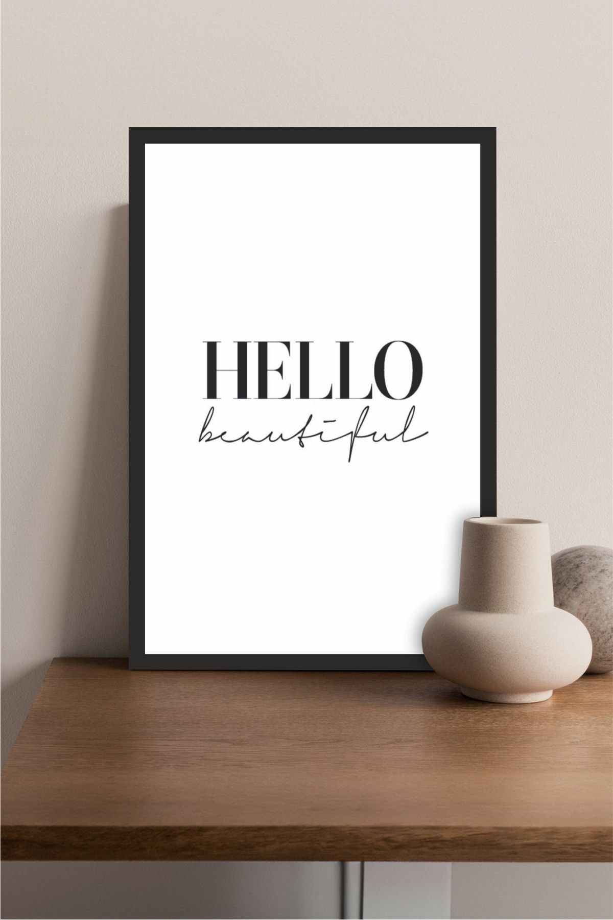 Cadran Home Yazılı Ahşap Mdf Çerçeve Görünümlü Mdf Tablo