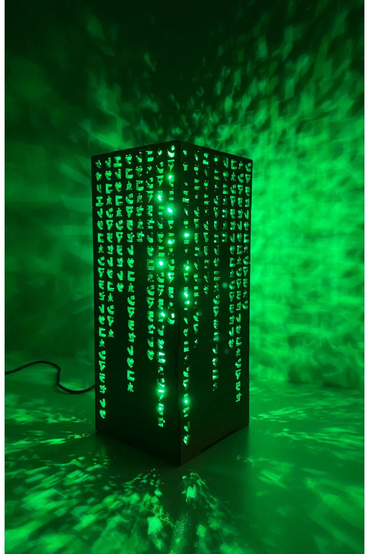 EKOAKUSTİK Green Code Gece Lambası-masa Lambası-stüdyo Lambası-matrix Aydınlatma-night Lamp