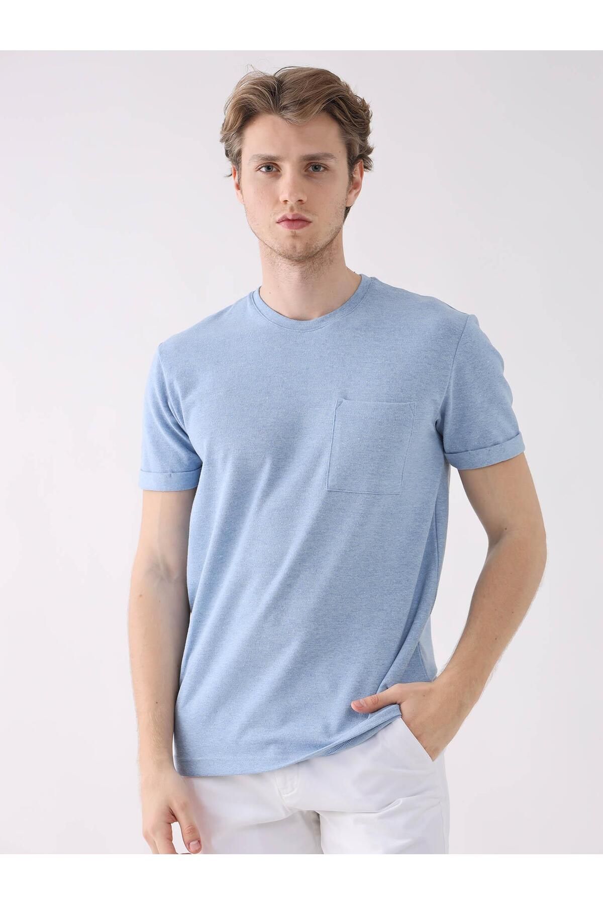 Dufy Açık Mavi Erkek Regular Fit Düz Polo Yaka Tshirt - 94005