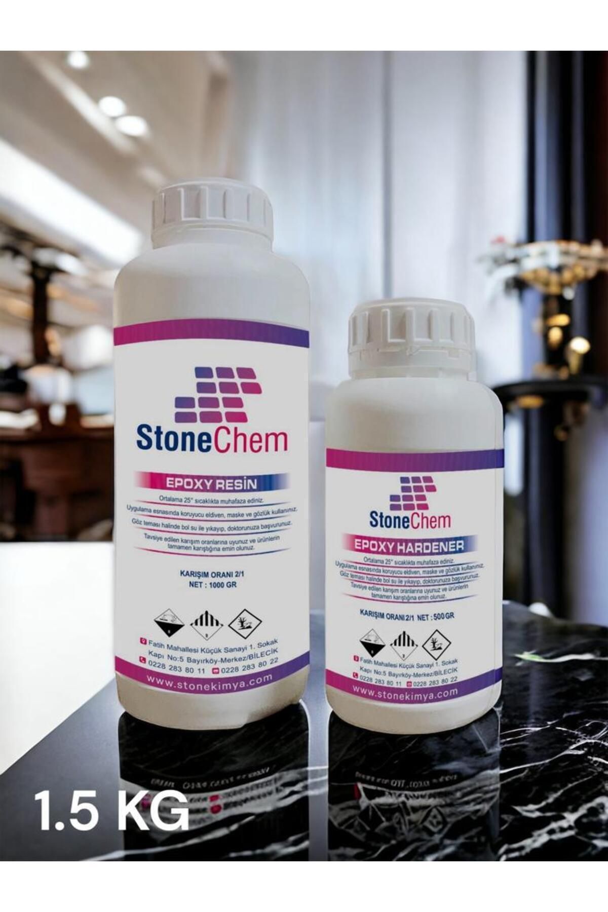 stonechem Ultra Şeffaf Epoxy Reçine 1.5 Kg Sürpriz Hediyeli