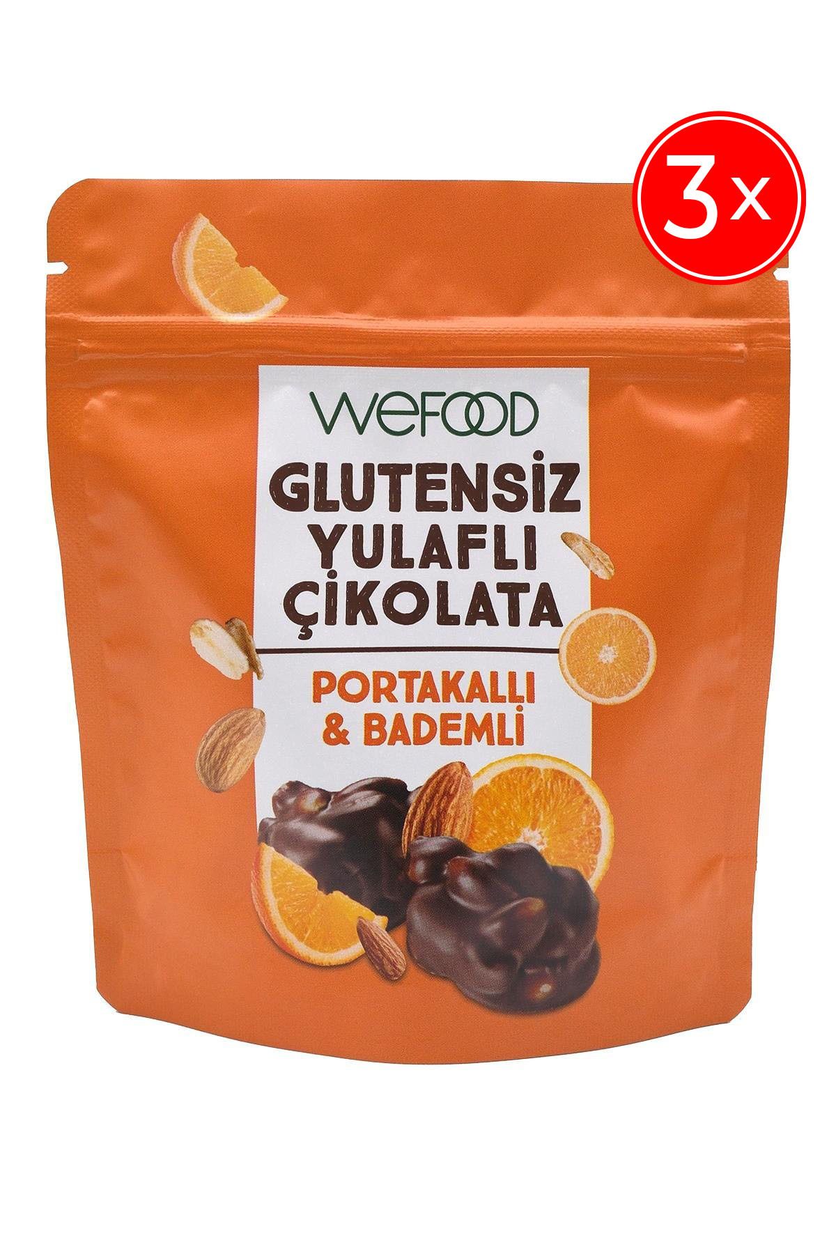 Wefood Glutensiz Yulaflı Çikolata Portakallı & Bademli 40 gr 3'lü