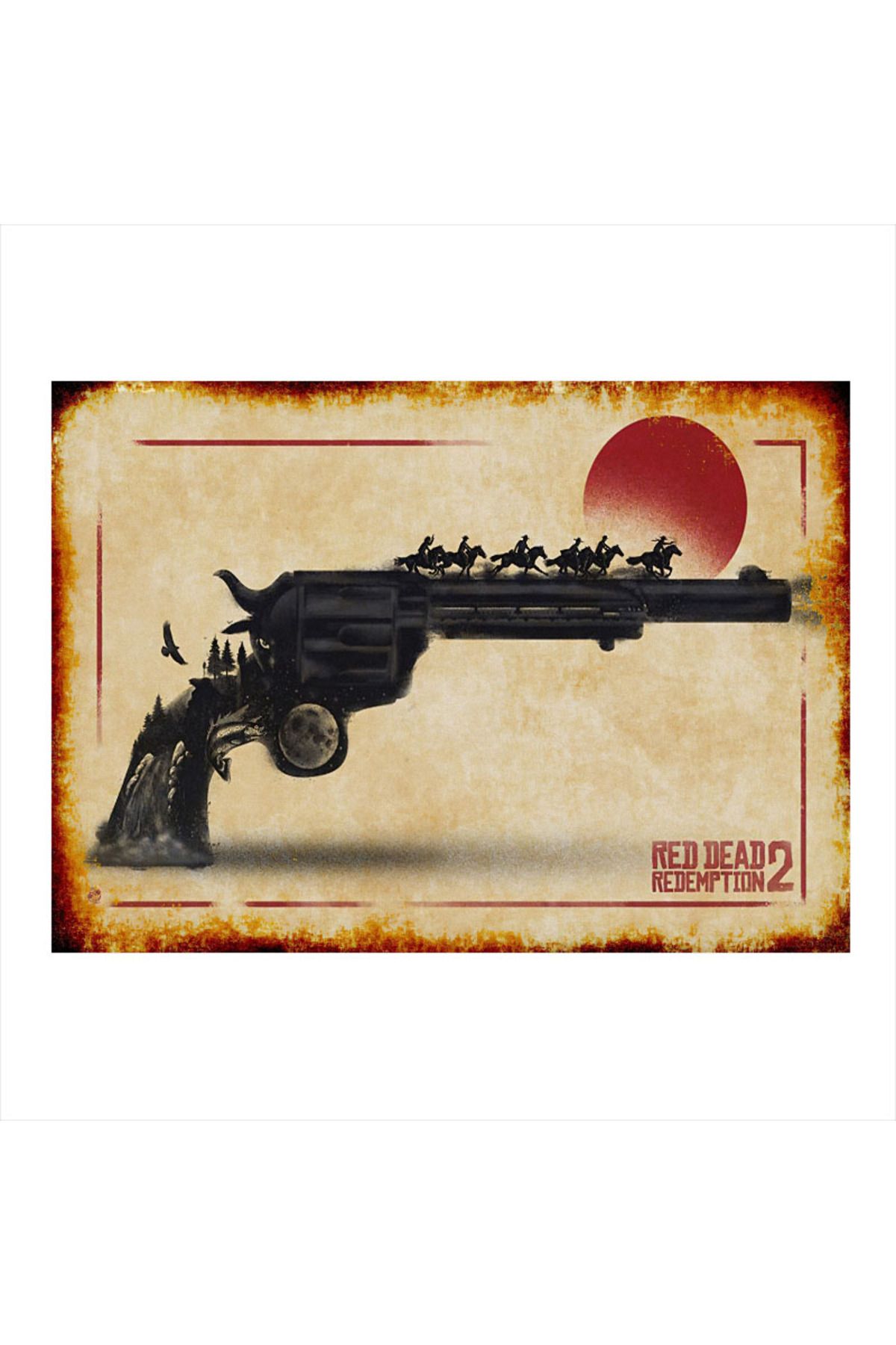 Tablomega Red Dead Redemption 2 Art Mdf Tablo 18cm X 27cm