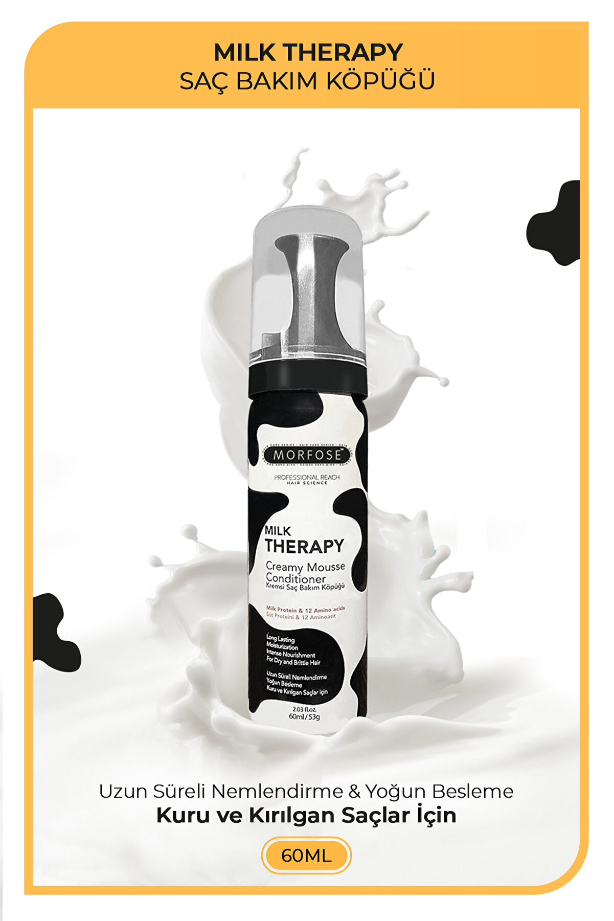 Morfose Milk Therapy Saç Köpüğü 60 ml - Saç Dökülmesi Önleyici, Besleyici, Koruyucu Etki