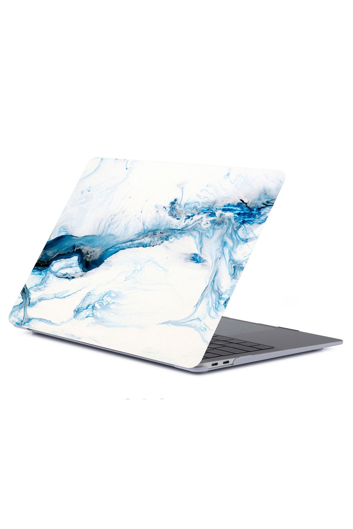 CODEGEN Apple 13" Macbook Air 2020 (M1) A2337 Mavi Mermer Kılıf Koruyucu Kapak Cmatm-133bm
