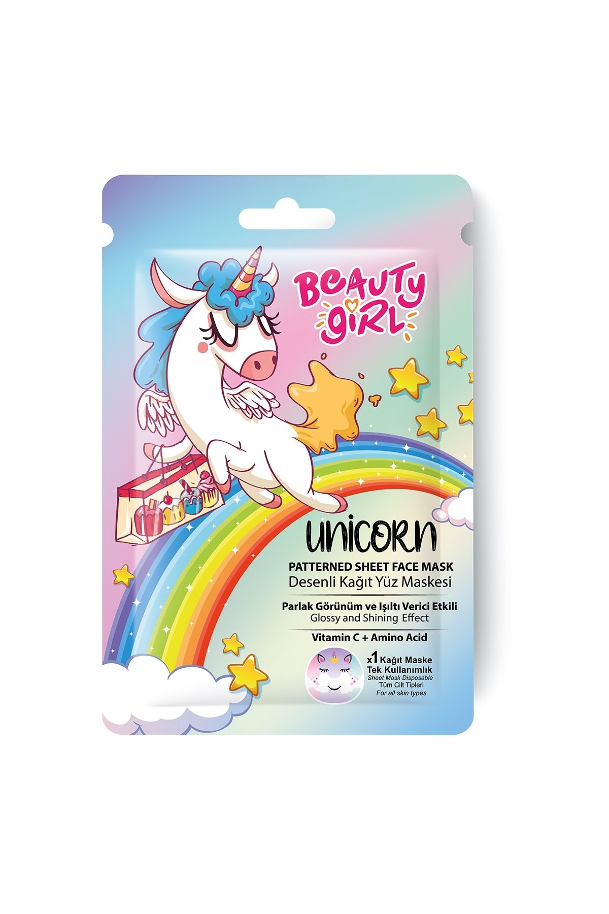 beauty girl Kağıt Yüz Maskesi Unicorn 20 ml