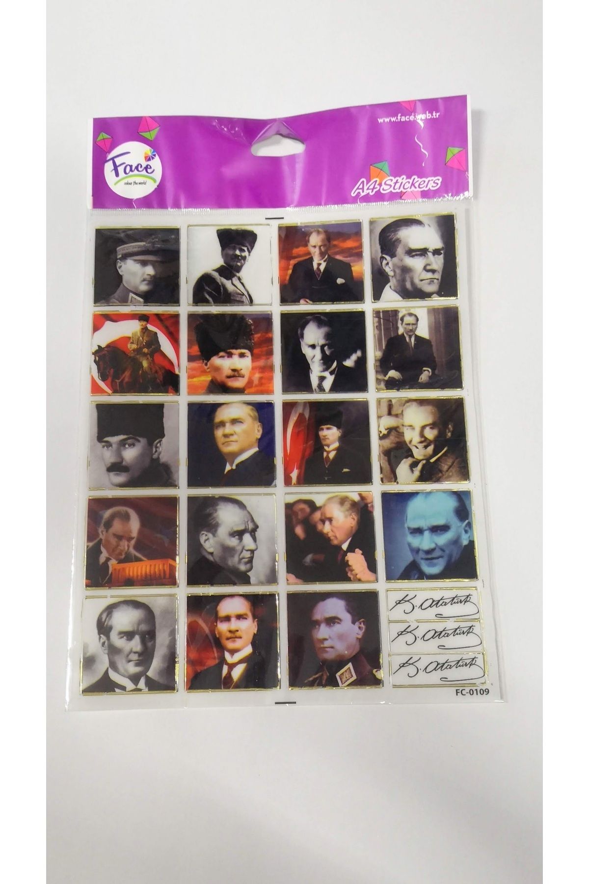 Face Atatürk Resimli Stickers Etiket