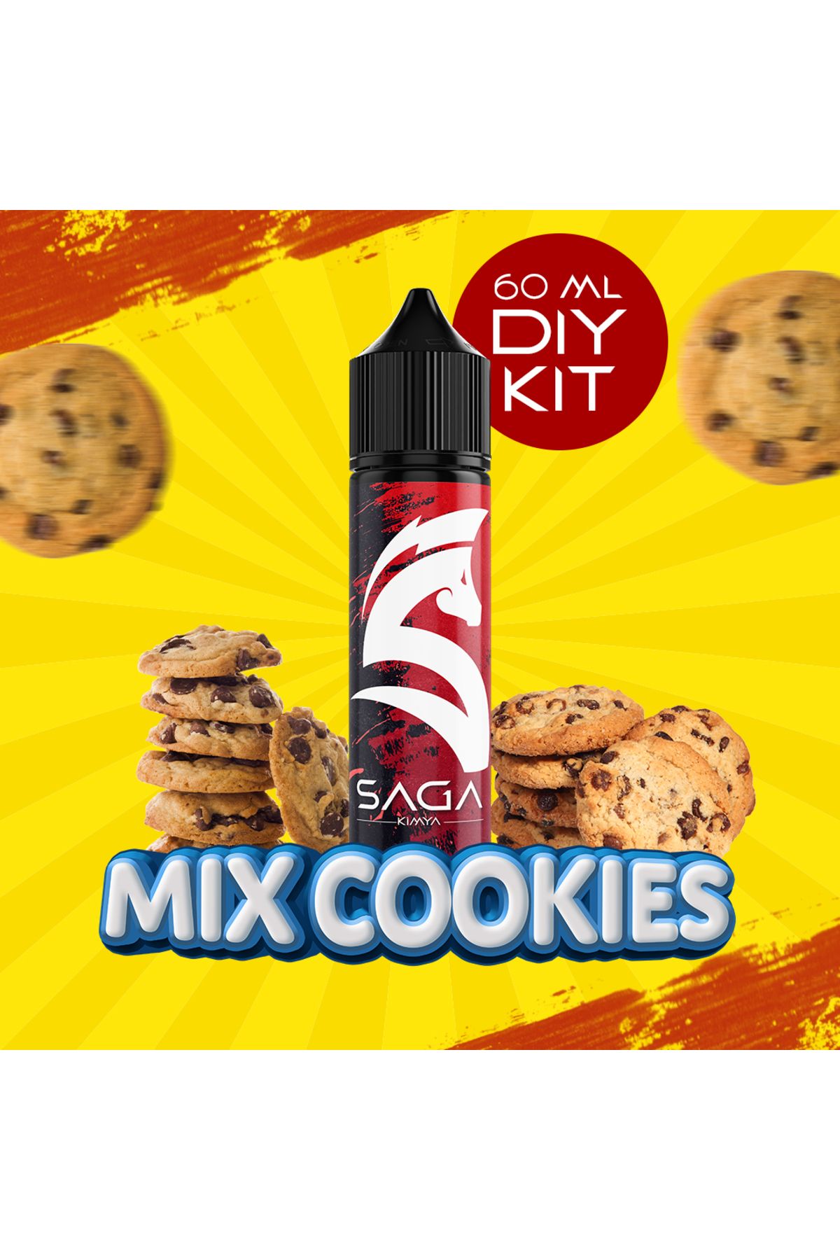 Saga Kimya Mix Cookies - 60 ml DIY Kit (ŞİŞEDE SADECE 12 ML AROMA VARDIR)