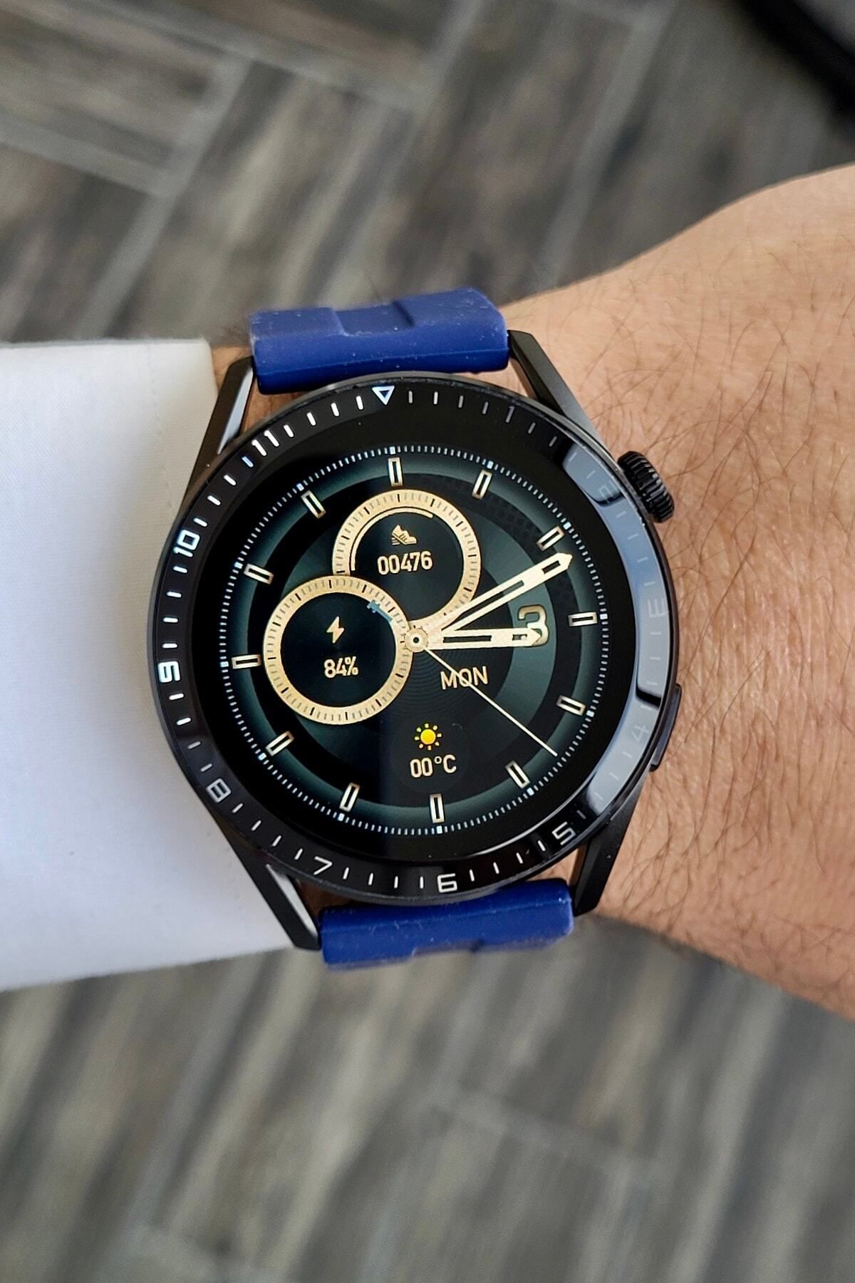 Ferrucci Lacivert Renk Android/ios Uyumlu Arama Özellikli Silikon Kordon Akıllı Saat