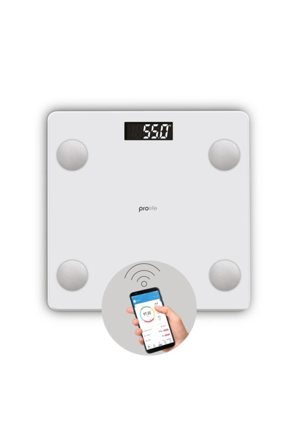 Polosmart Psc12 Prolife Yağ Ölçer Akıllı Bluetooth Tartı Baskül Beyaz