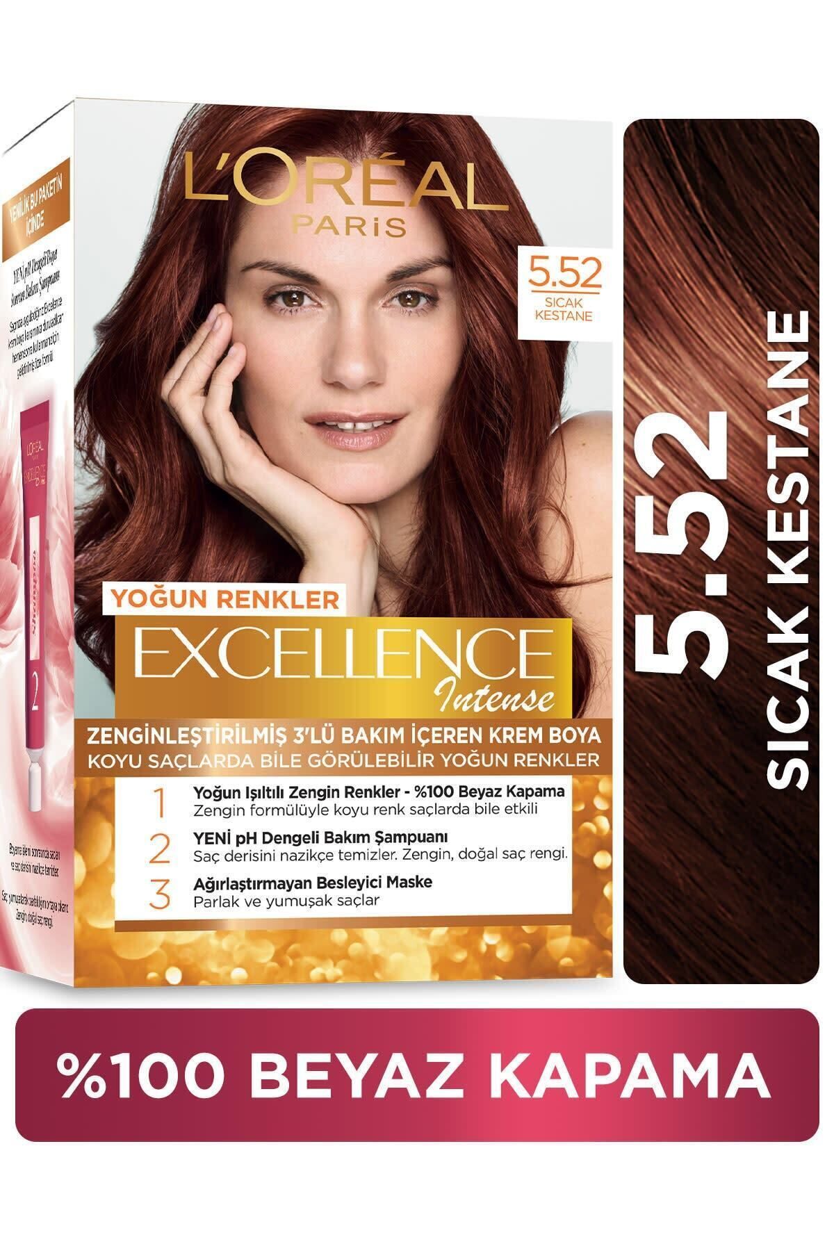 L'Oreal Paris Excellence Intense Saç Boyası 5.52 Sıcak Kestane