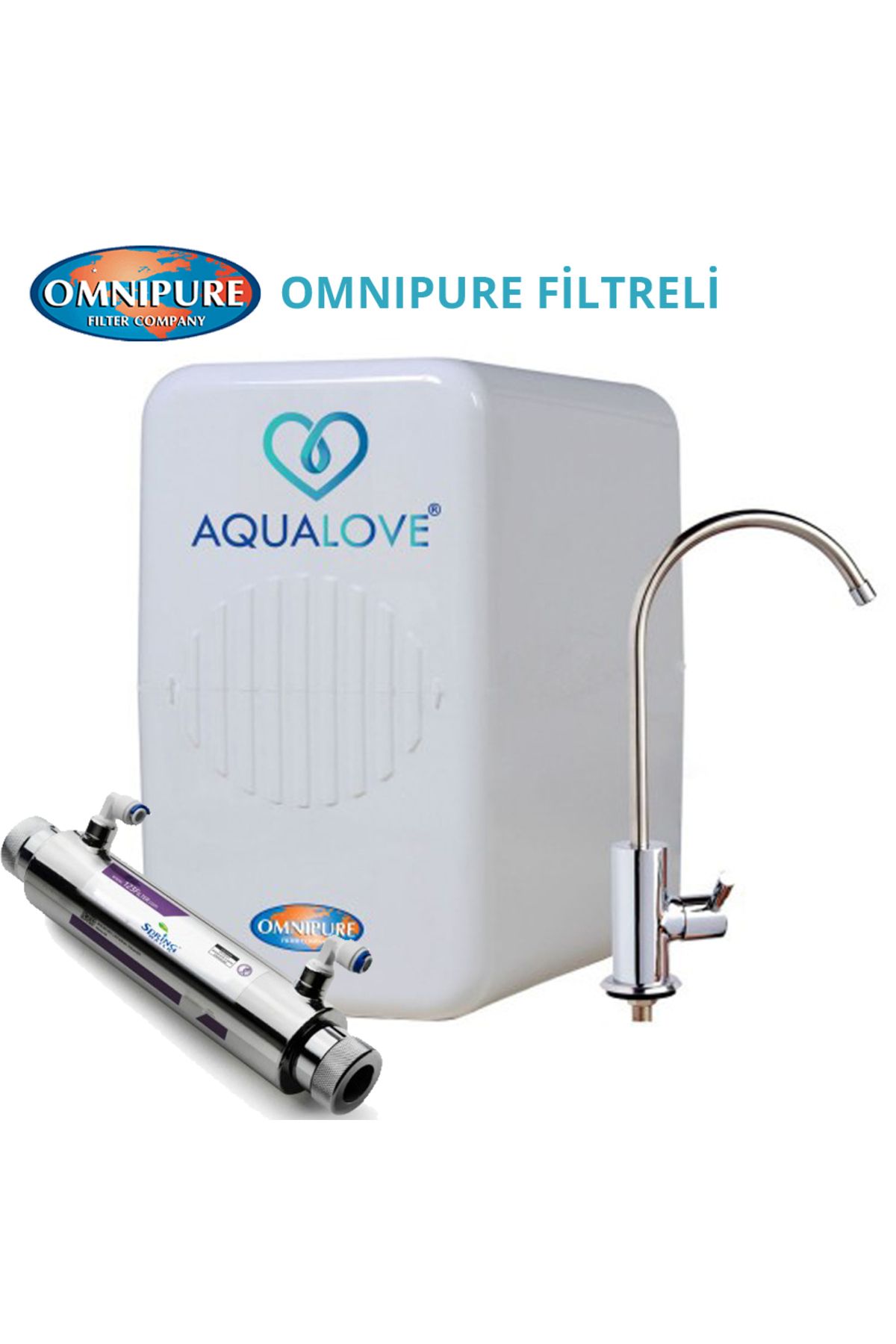 Spring Water Aqua Love Premium Omnipure ve Ultraviyole Filtreli Atık Su Atmayan Su Arıtma Cihazı