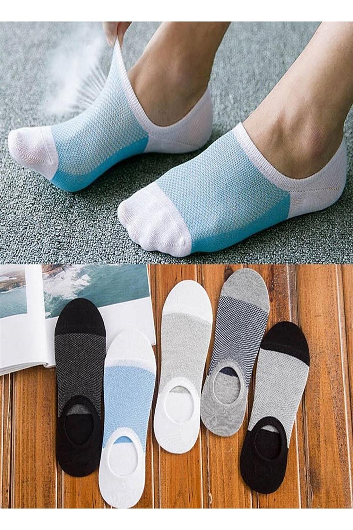 Black Arden Socks Yazlık Görünmez Unisex Babet Çorap 5 Çift