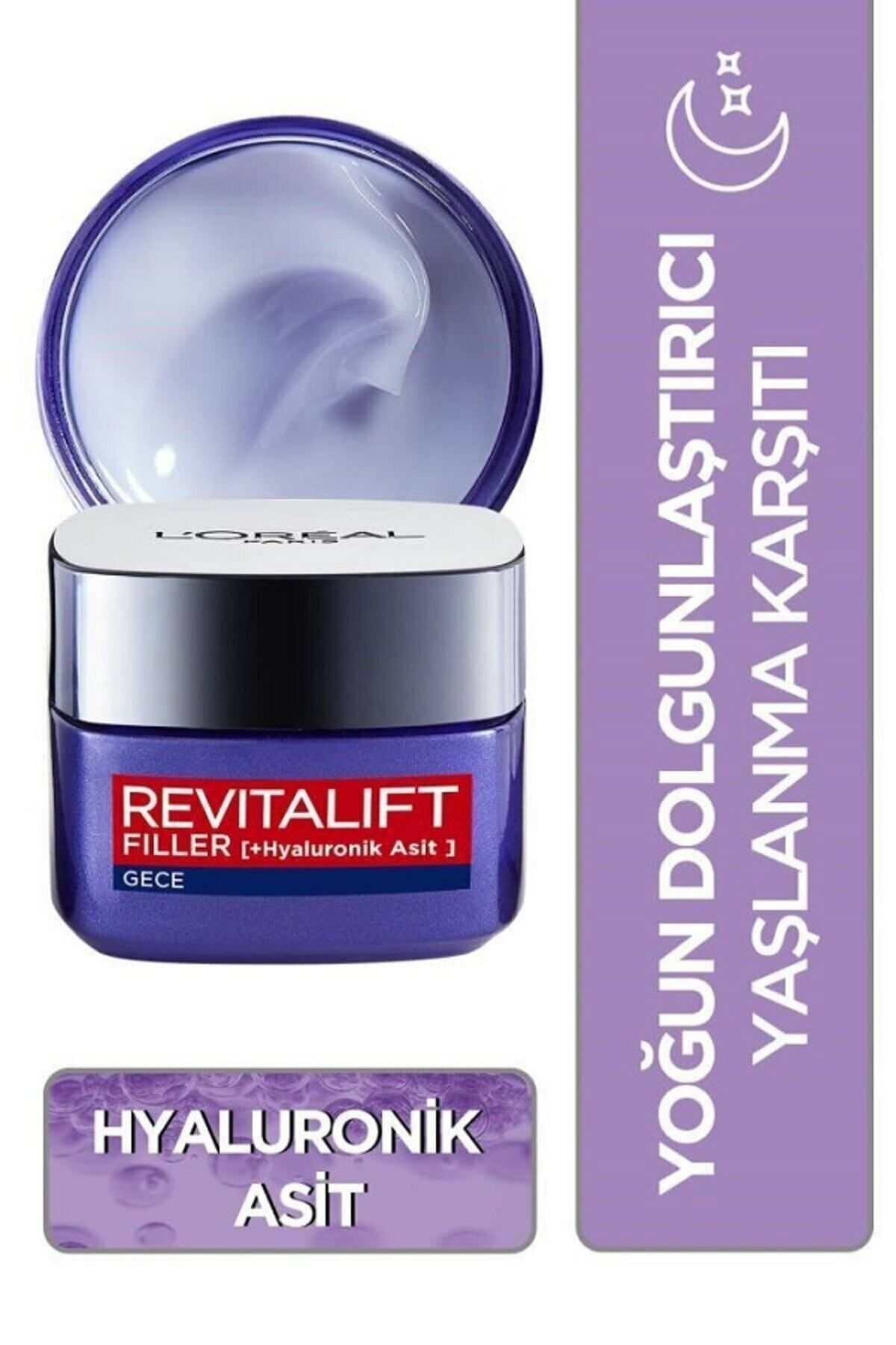 L'Oreal Paris Revitalift Filler Yoğun Dolgunlaştırıcı Yaşlanma Karşıtı Gece Kremi 50ml - Hyaluronik Asit