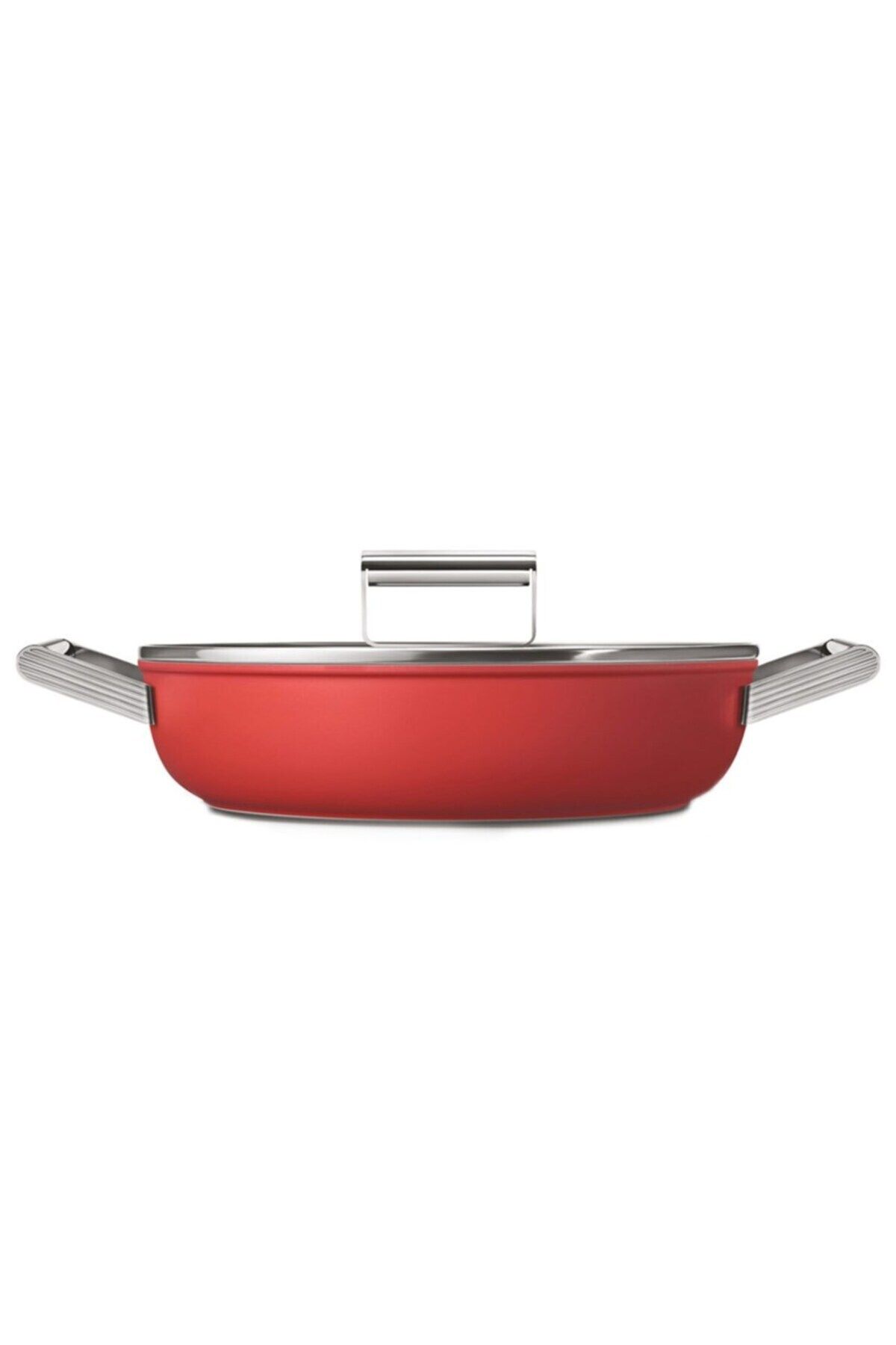 Smeg Cookware 50's Style Kırmızı Pilav Tenceresi Cam Kapaklı 28 Cm