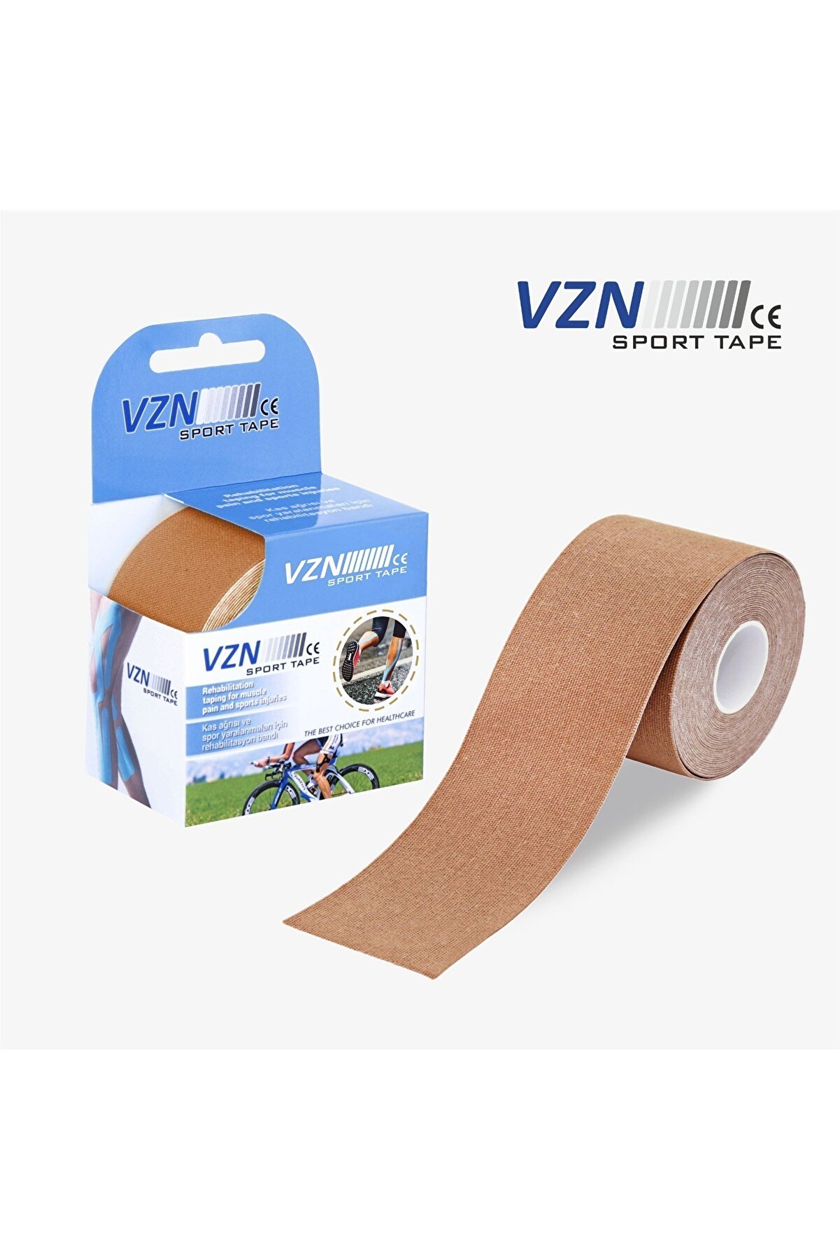 VZN Tape Ten Rengi Sport Tape Ağrı Bandı 5 Metre X 5 Cm