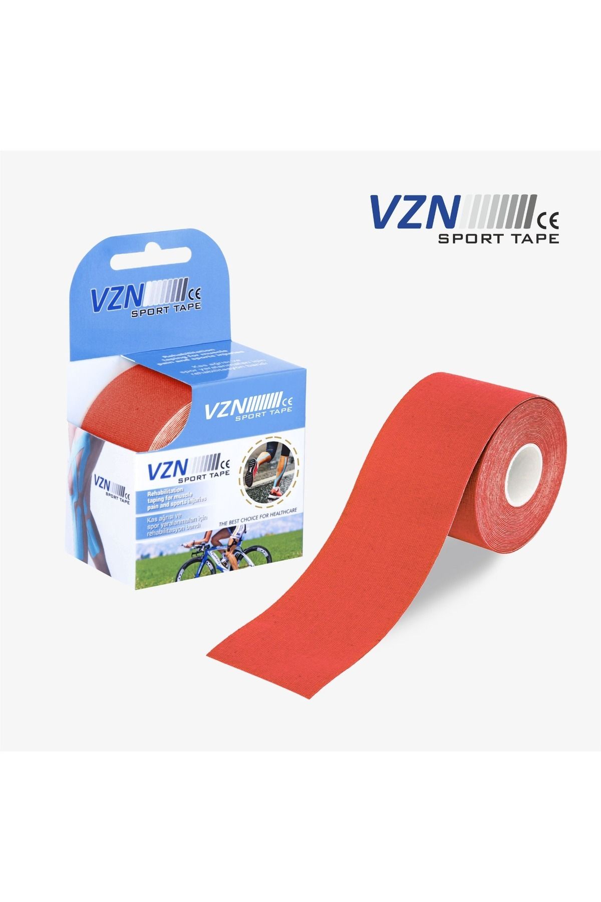 VZN Tape Kırmızı Renk Sport Tape Ağrı Bandı 5 Metre X 5 Cm