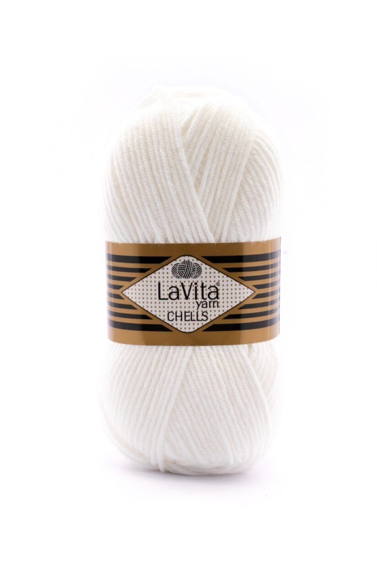 LaVita Yarn La Vita Yarn Chells El Örgü Ipi 9501 Beyaz - Örgü Iplik