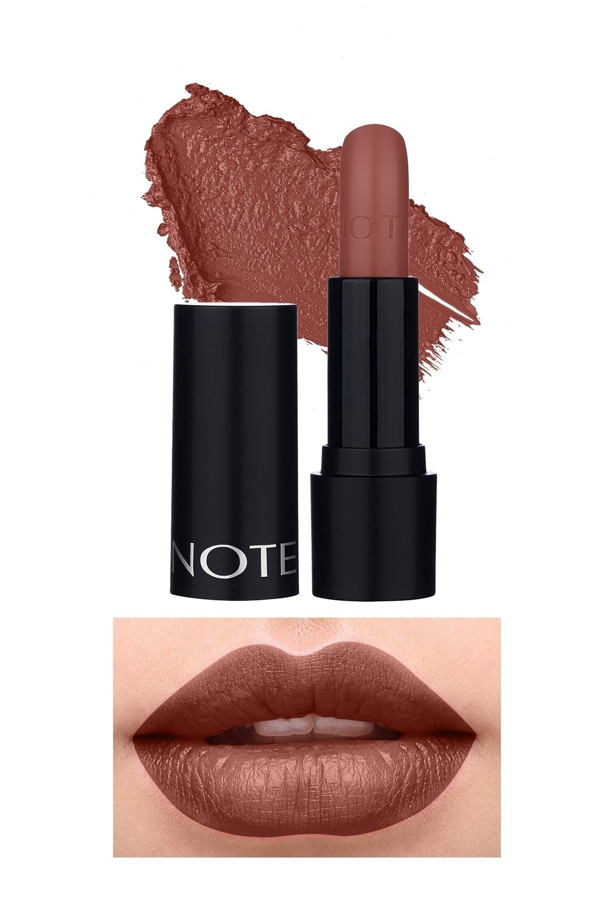 Note Cosmetics Deep Impact Lipstick Kremsi Dokulu Yarı Parlak Ruj 03 Confident Rose - Nude