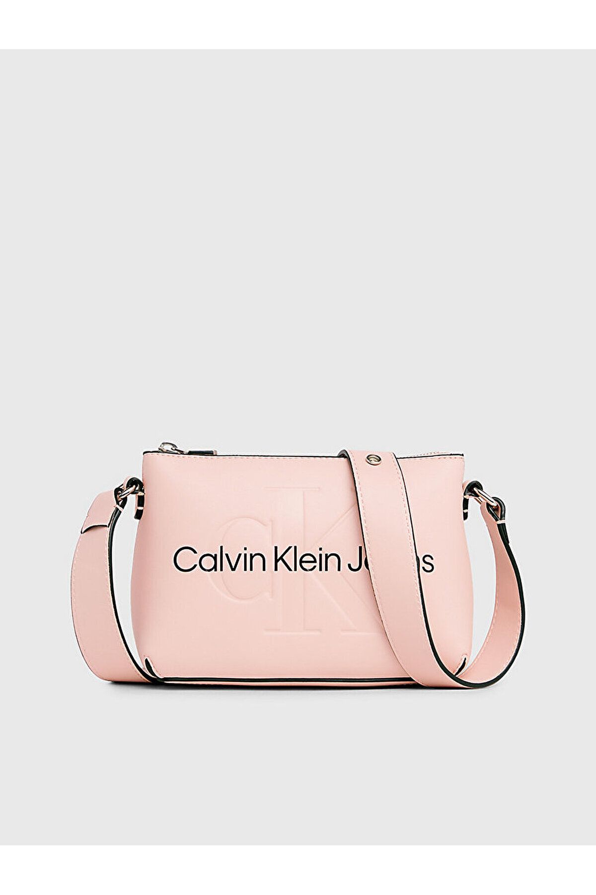 Calvin Klein Kadın Logolu Fermuarlı Kayıışlı Günlük Pudra Omuz Çantası K60K610681-TFT