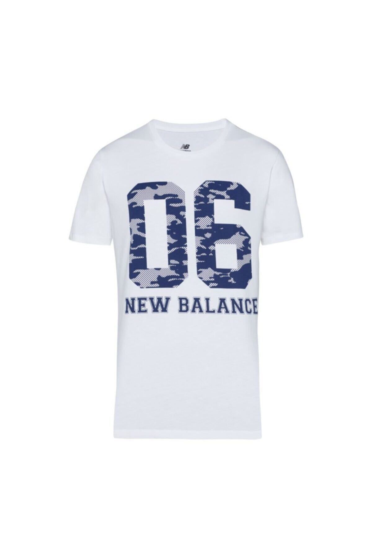 New Balance Erkek Beyaz T-Shirt V-mtt906-wt