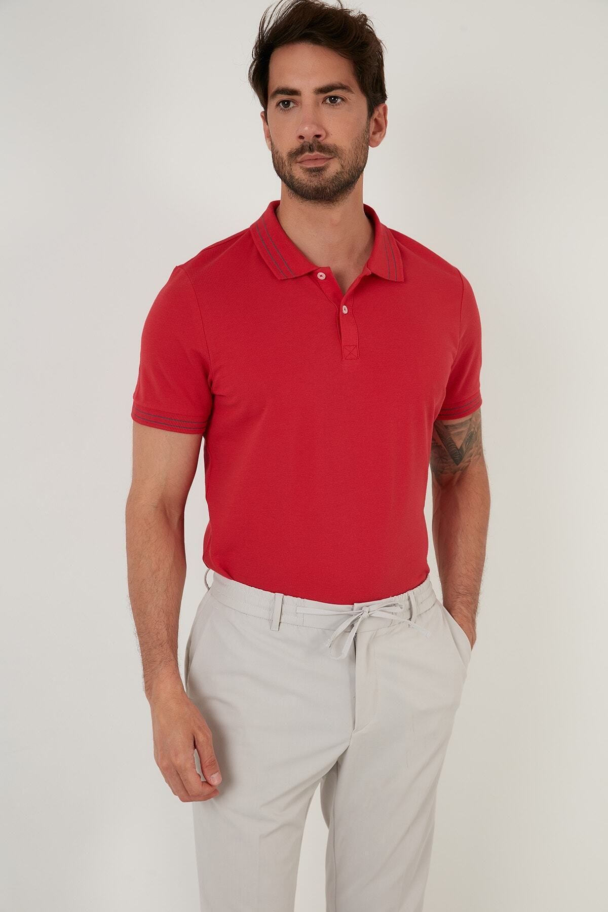 Buratti Regular Fit Düğmeli % 100 Pamuklu Erkek Polo Yaka T Shirt 5902325 Tişört