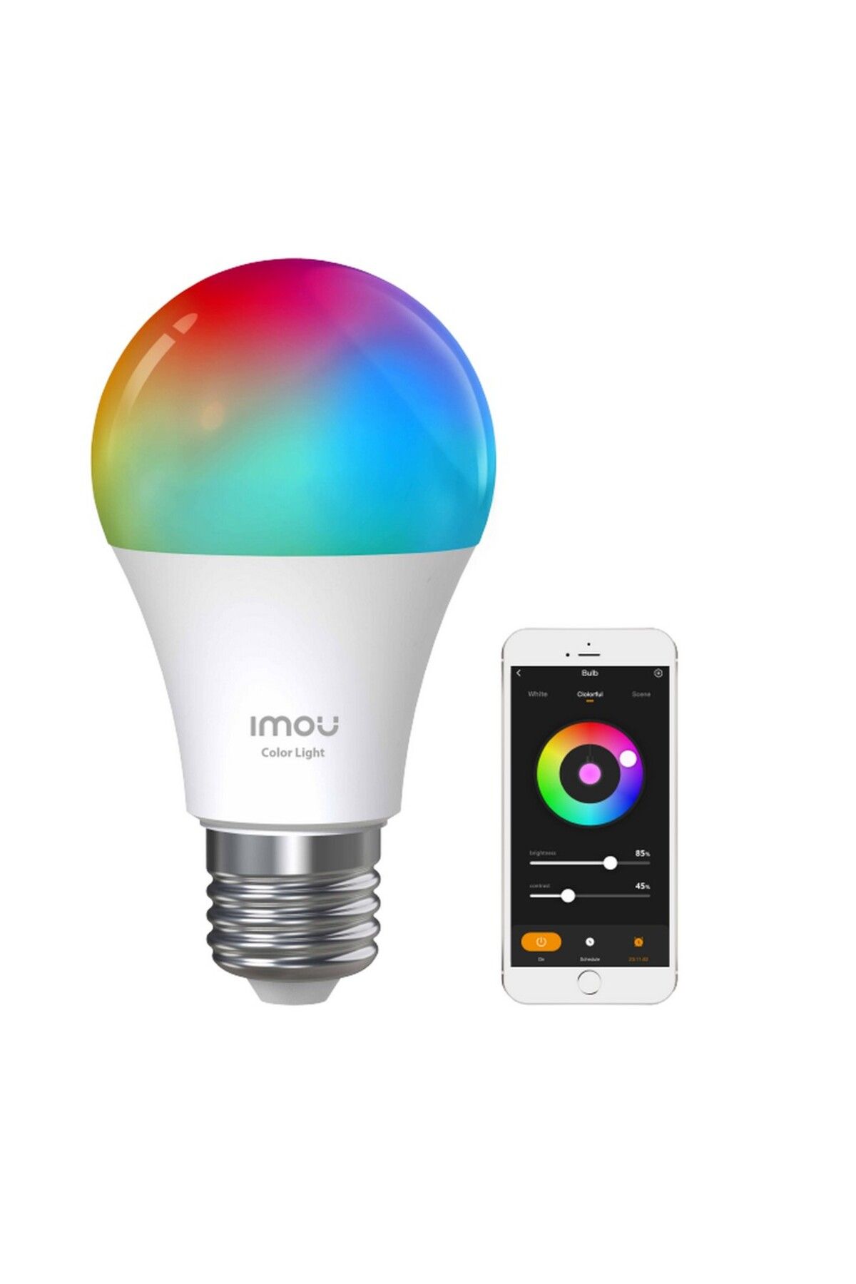 Imou Akıllı LED WiFi Ampul/Çok Renkli-Ayarlanabilir Işık-Programlama,Zamanlama-E27 Duy (CL1B-5-E27)