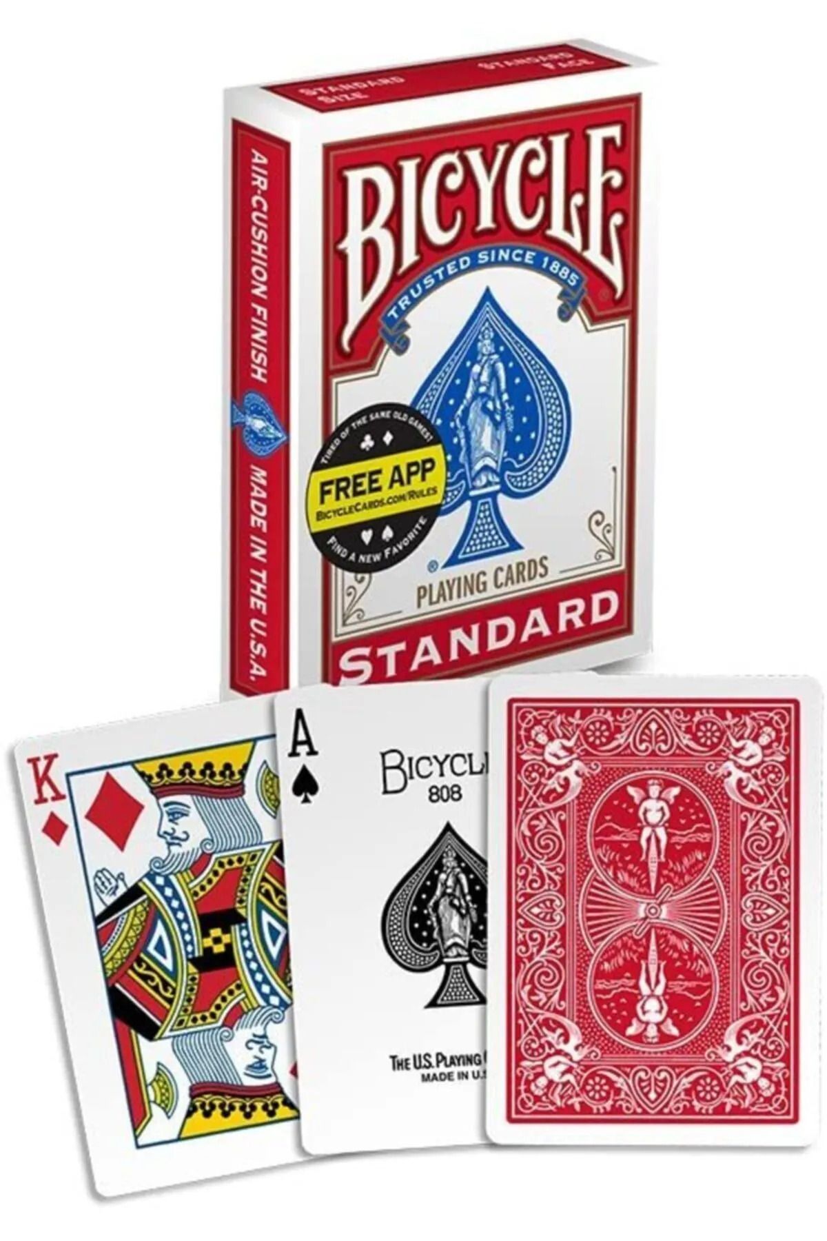 MSMETICARET Bicycle Standart Orijinal Iskambil Poker Oyun Kartları Kırmızı Deste Uspcc